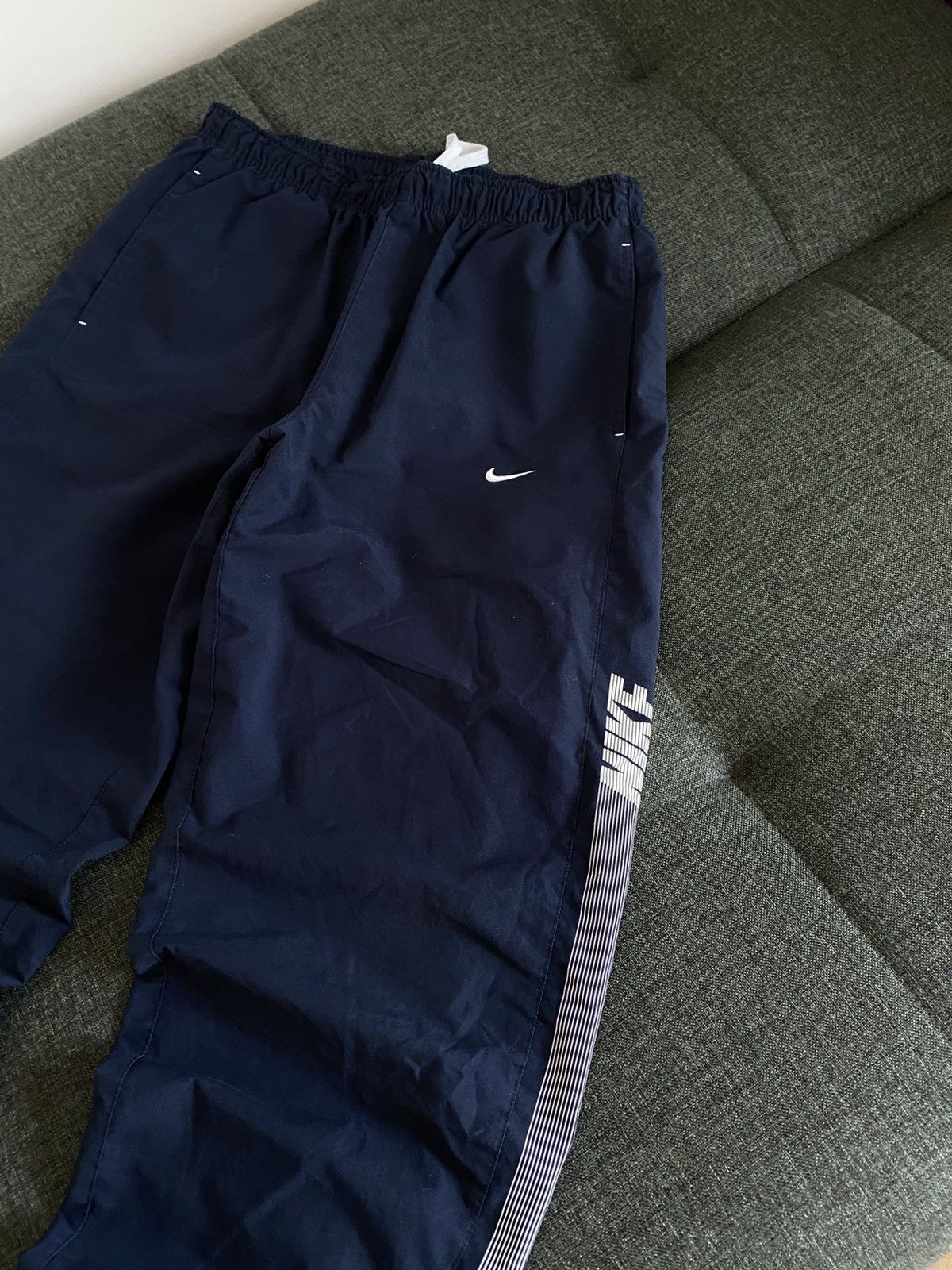 Vintage Nike Vintage Nylon Drill Pants Wide Japanese Striped Y2K Size US 34 / EU 50 - 4 Thumbnail