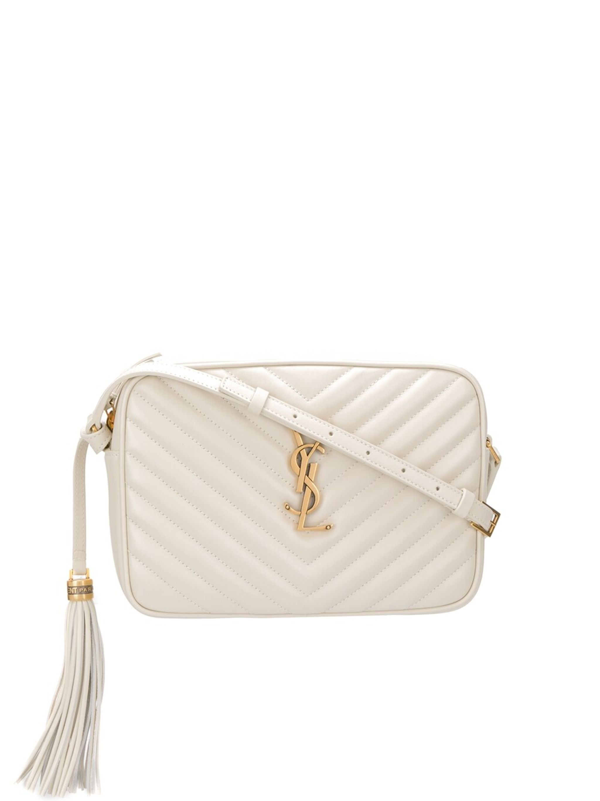 Saint Laurent Paris o1s1wg111124 Size: OS / Lou in Ouilted Leather Bag in White Size ONE SIZE - 1 Thumbnail