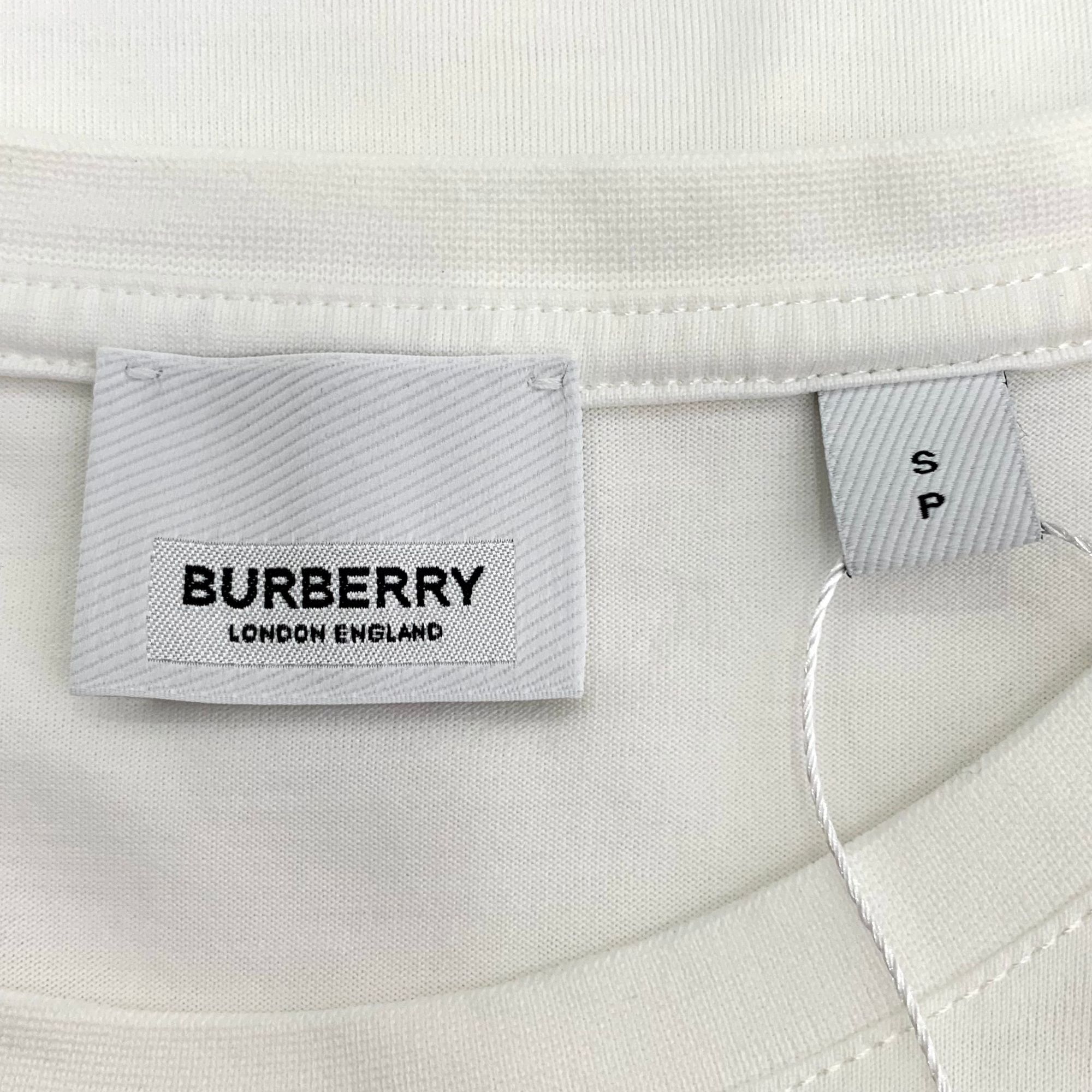 Burberry Burberry White Embroidered Logo Cotton T-Shirt Size S Size US S / EU 44-46 / 1 - 2 Thumbnail