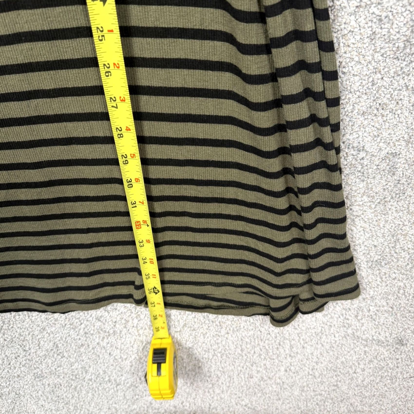 Old Navy Old Navy T-Shirt Dress XL Olive Green Striped Knit Scoop Neck Raglan Short Sleeve Casual Summer Womens Size XL / US 12-14 / IT 48-50 - 3 Thumbnail