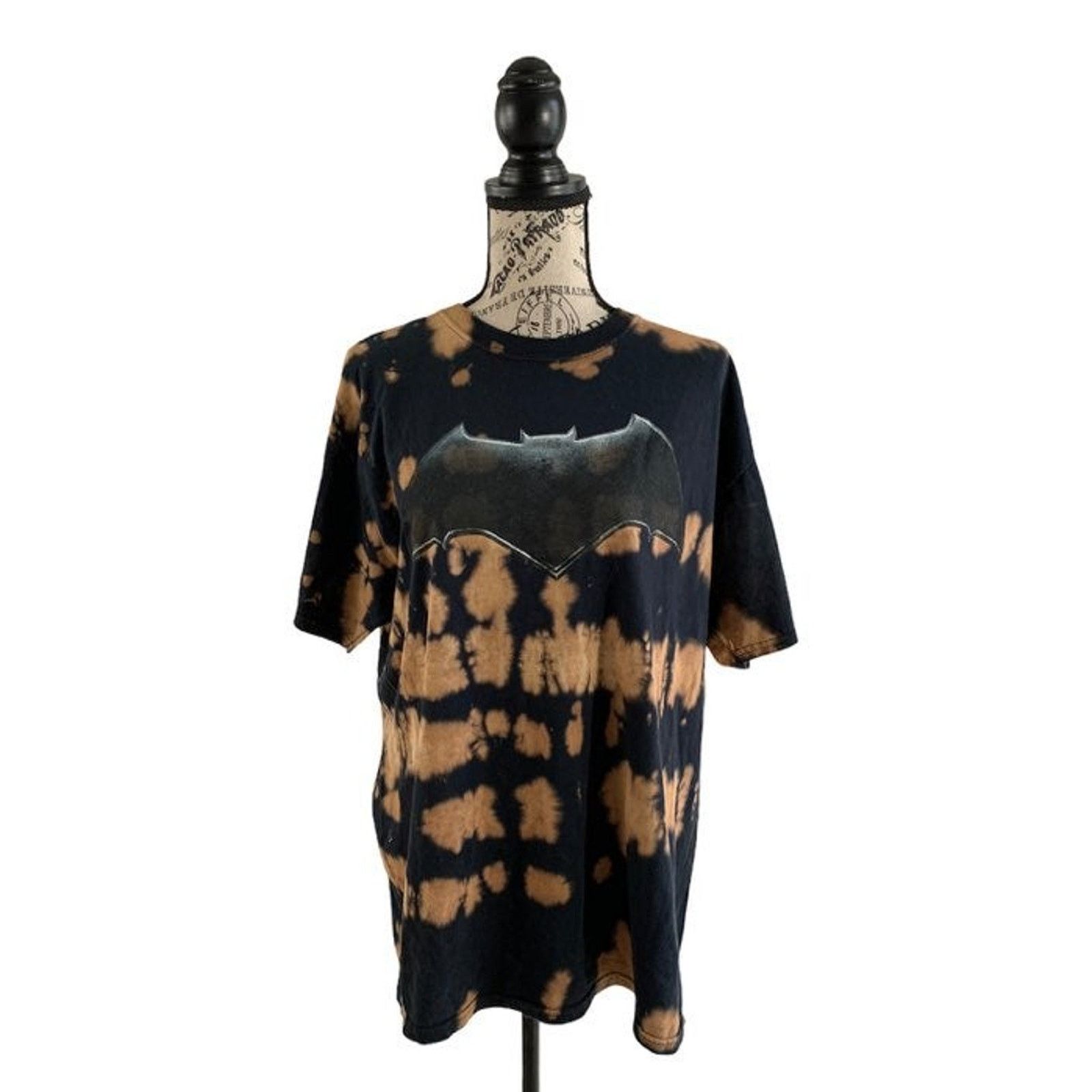 DC Comics Batman Justice League T-Shirt Mens Large Black Tie Dye Logo Size US L / EU 52-54 / 3 - 1 Thumbnail