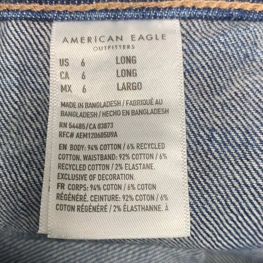 American Eagle Outfitters New American Eagle Womens 6 Cotton Blend Denim Mom Jeans Size 28" / US 6 / IT 42 - 6 Thumbnail