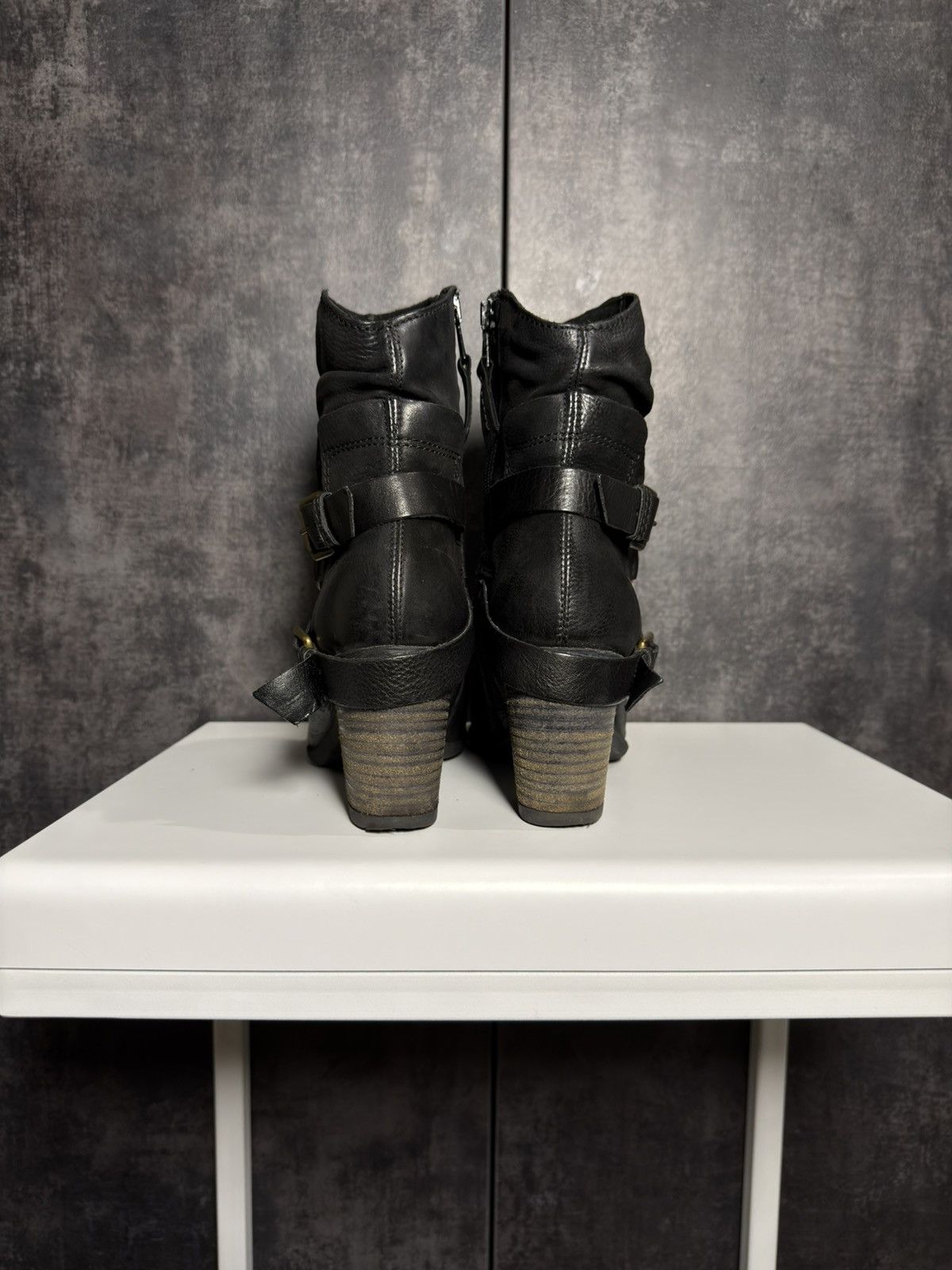 Vintage Vintage Leather Belted Heels Boots Western Owens Dirk Yohji Size US 9 / IT 39 - 14 Thumbnail