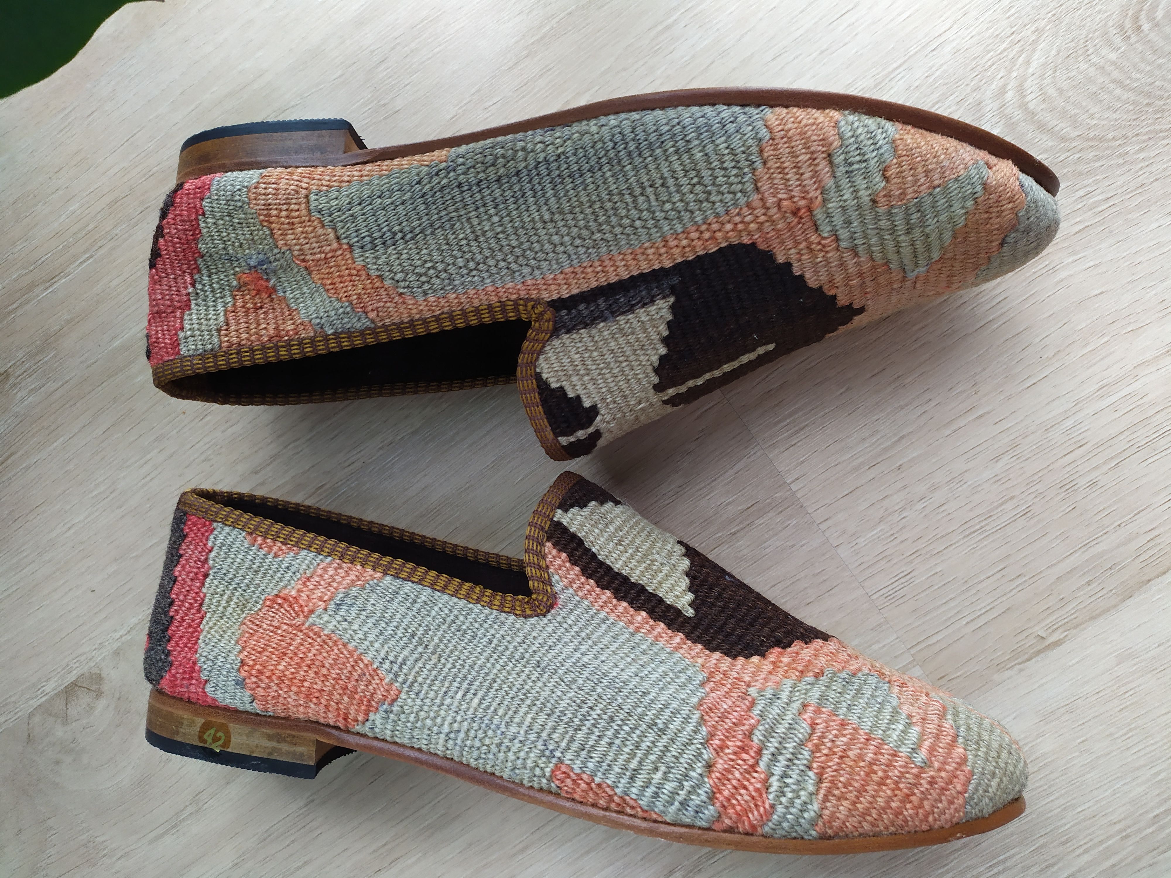 The Difference Kilim Carpet Men's Loafers Size 42 Wool Slip On handmade Size US 8.5 / EU 41-42 - 14 Thumbnail