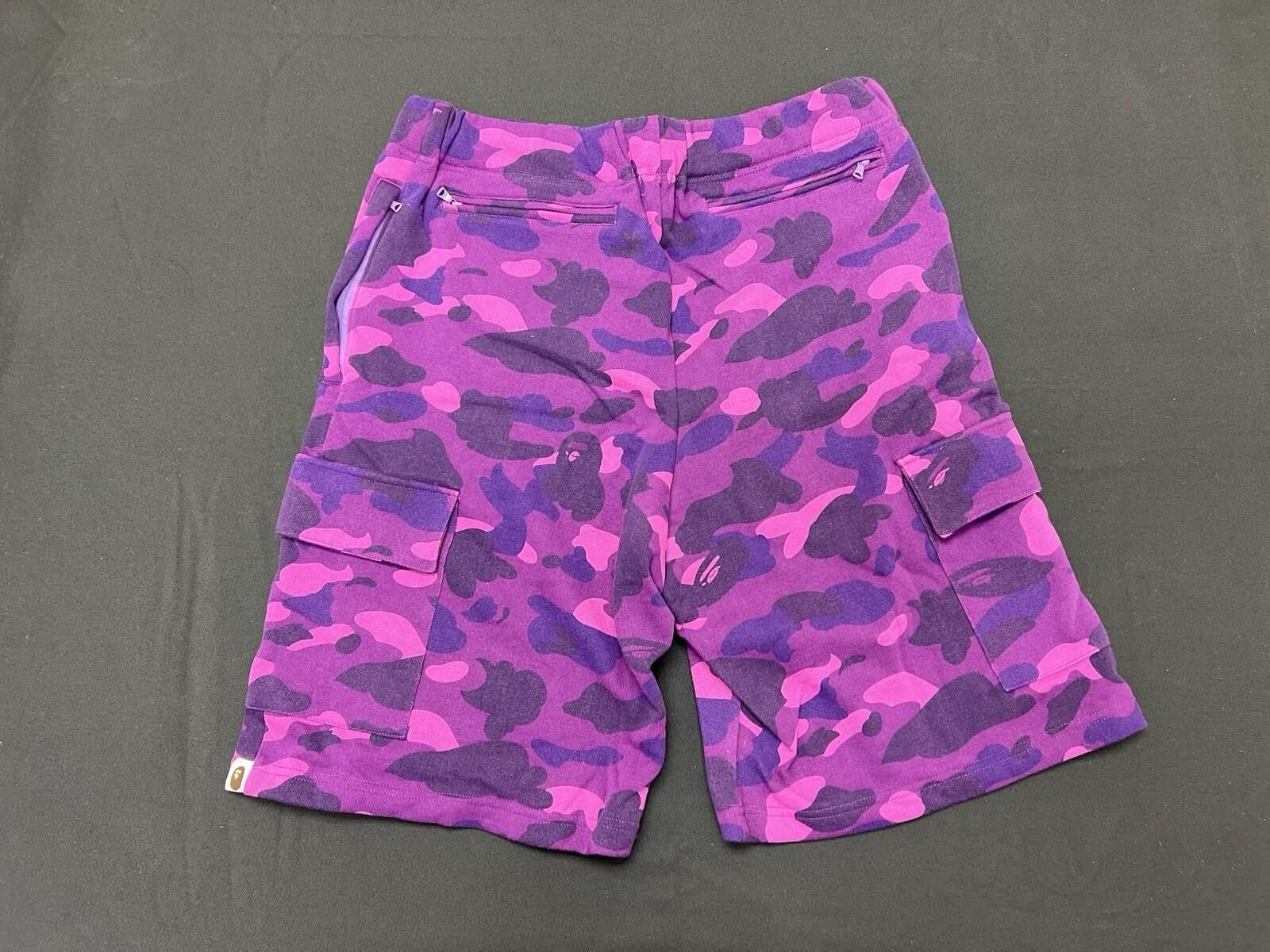 Bape Bape by A Bathing Ape Purple Camo Sweat Shorts L Size US 34 / EU 50 - 2 Thumbnail