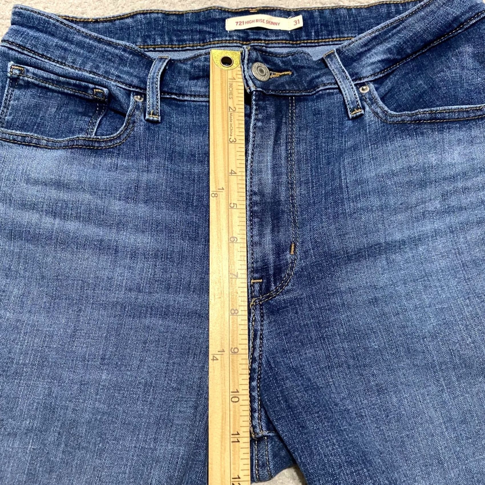 Levi's Levi'S Jeans Womens 31 Blue Denim Wash High Rise Skinny Raw Hem Size 24" / US 00 / IT 34 - 7 Thumbnail