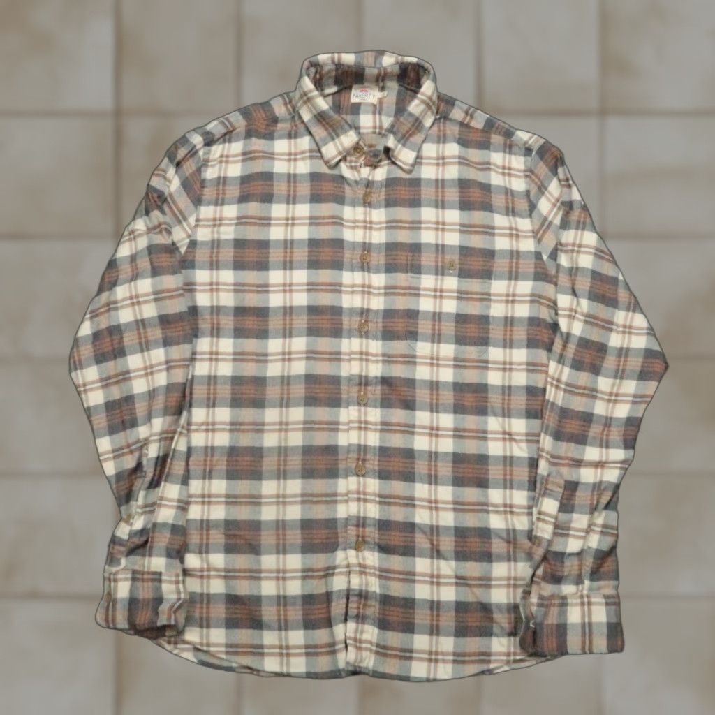 Faherty Faherty Shirt Mens Large Brown Tan Plaid Movement Flannel Button Stretch Size US L / EU 52-54 / 3 - 1 Thumbnail