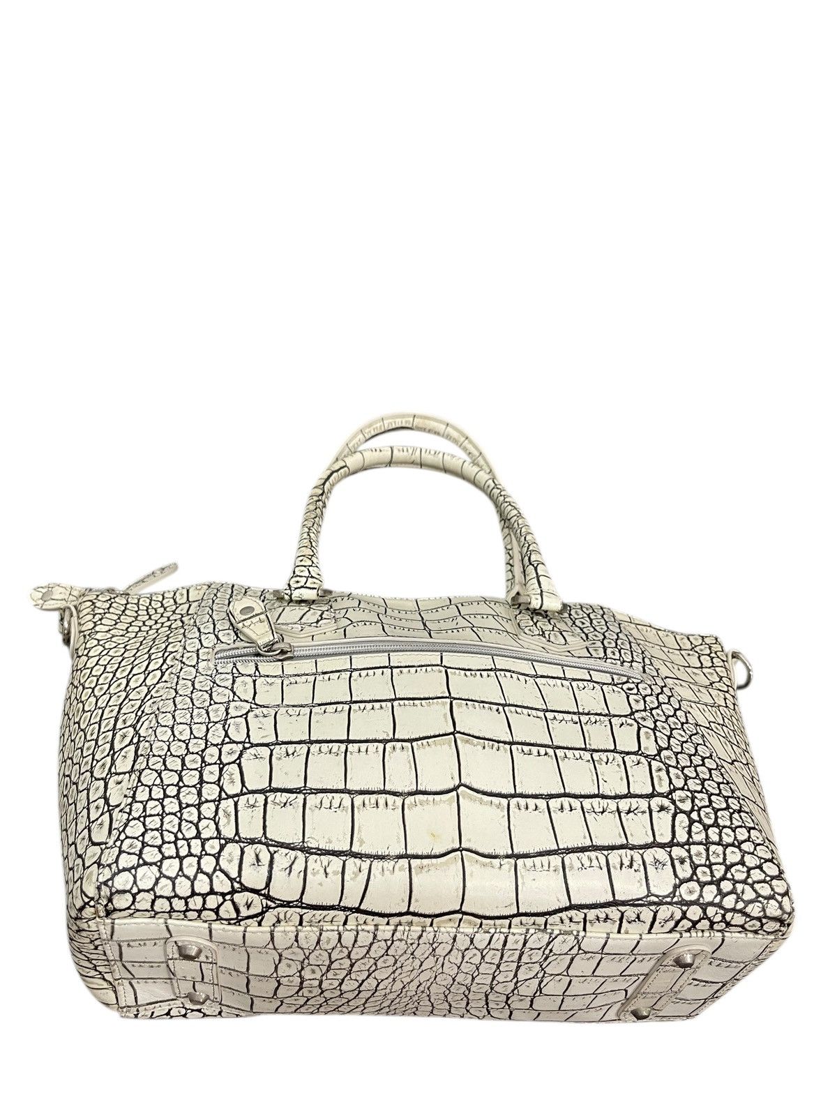 Genuine Leather Albino Crocodile Embossed Moda Principe Tote Bag 2🟩2 Size ONE SIZE - 13 Thumbnail