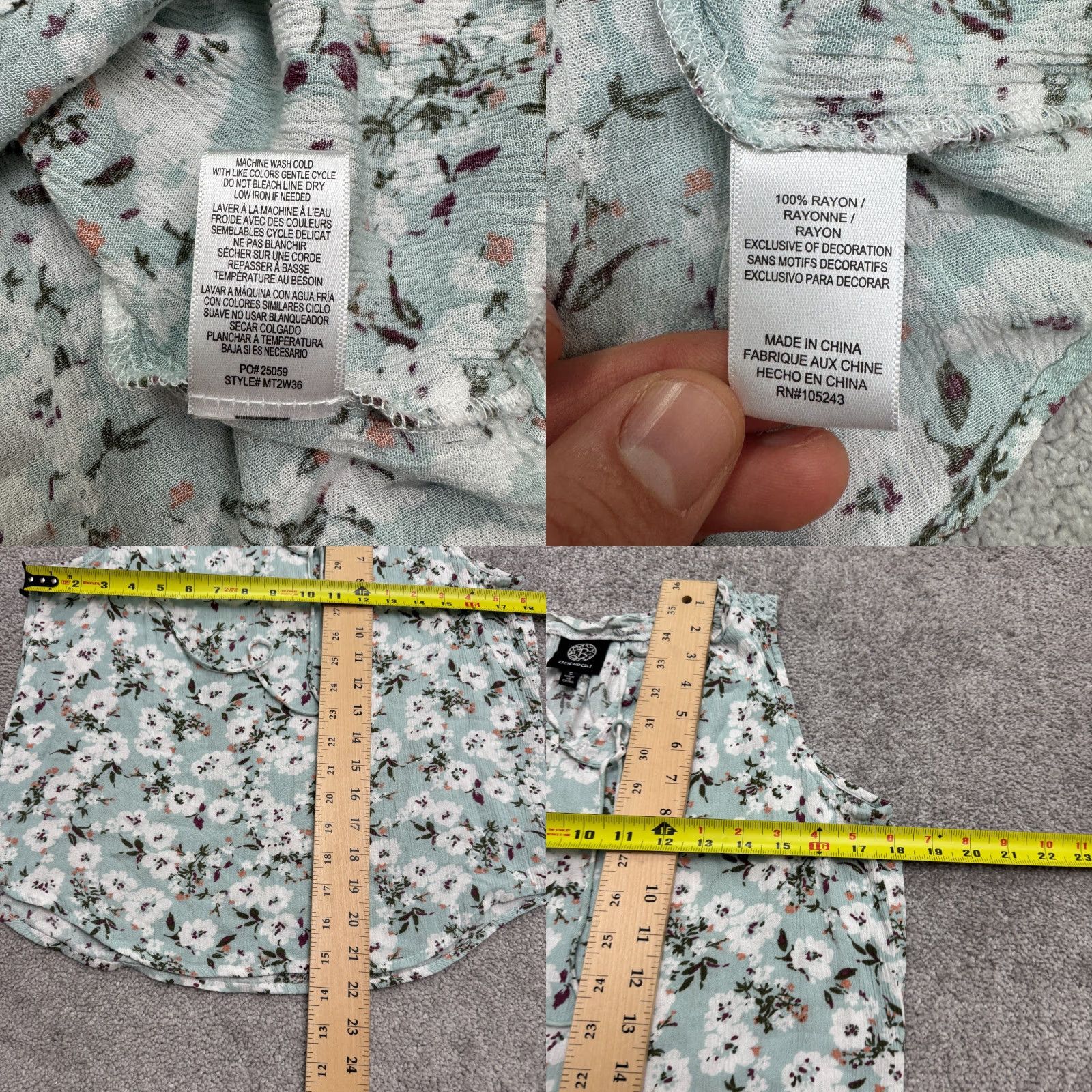 Vintage VINTAGE Bobeau Floral Sleeveless Blouse Womens Small Green Rayon Casual Summer Boho Dressy Top Size S / US 4 / IT 40 - 8 Thumbnail