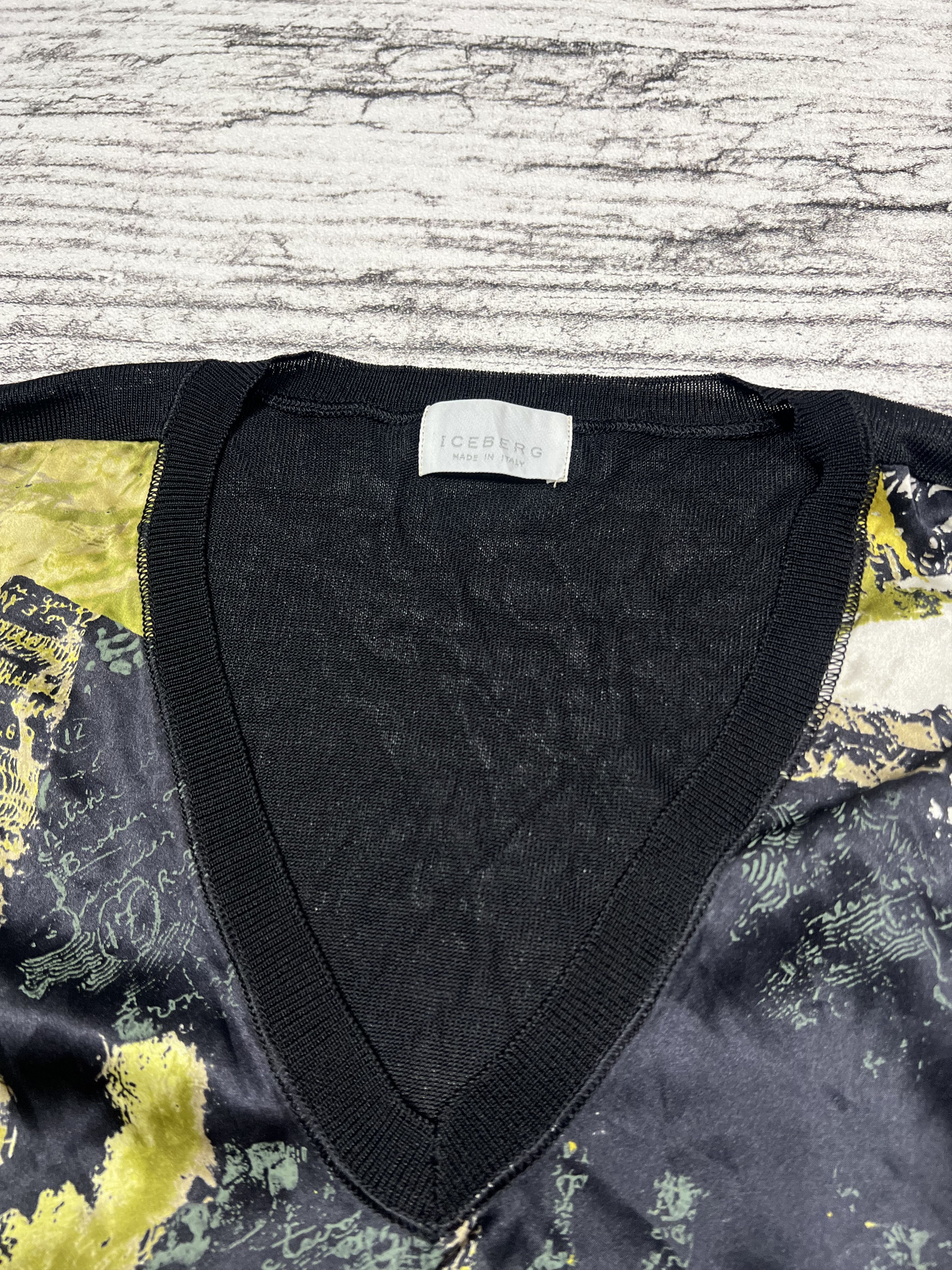 Japanese Brand 2000s Archival Iceberg Abstract Mesh Rayon Silk V-Neck Size US S / EU 44-46 / 1 - 5 Thumbnail