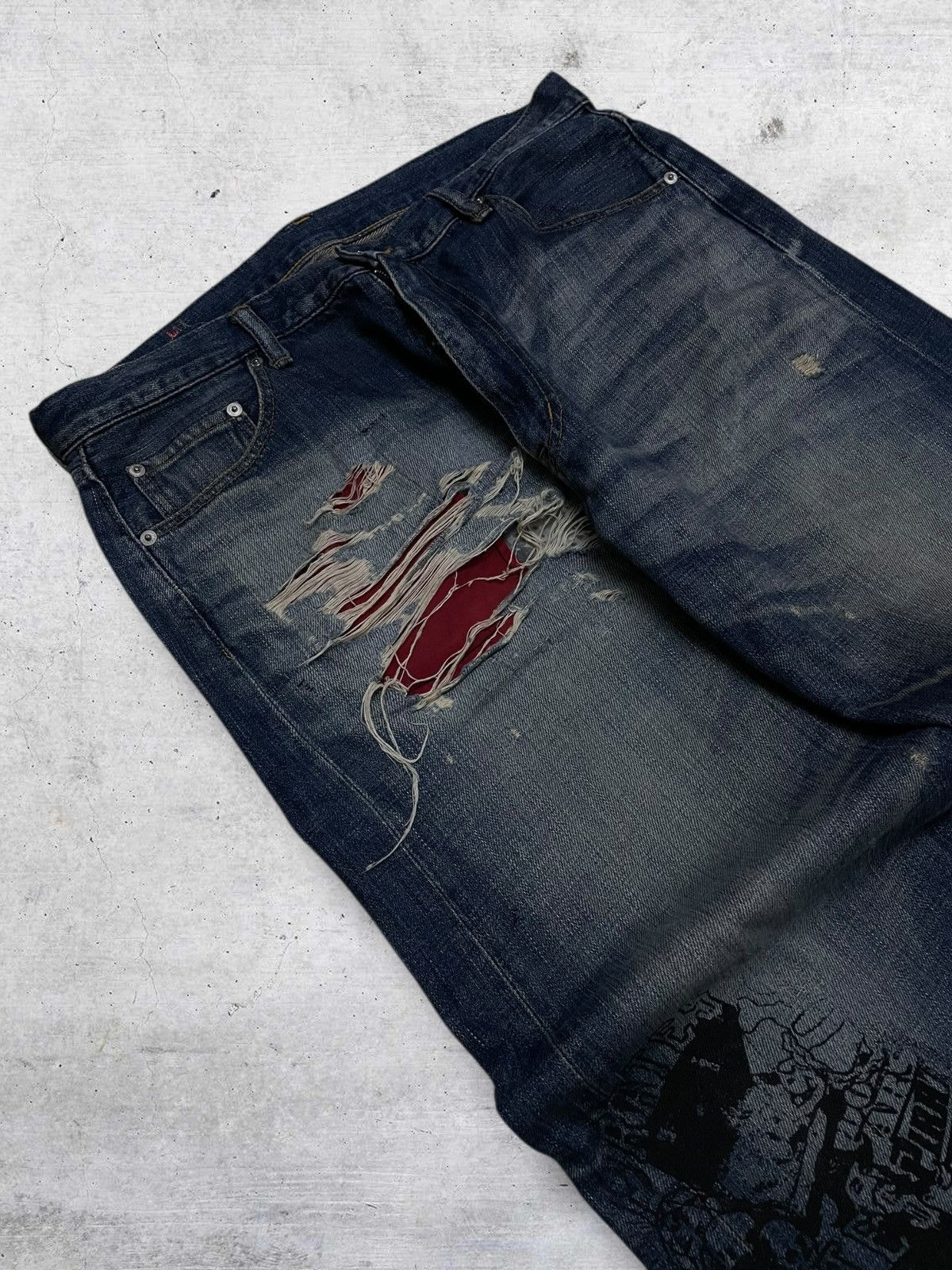 Swagger VINTAGE SWAGGER RARE 90S JAPAN DESIGNER ANARCHY RIPPED DENIM Size US 35 - 7 Thumbnail
