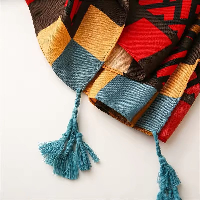 Japanese Brand × Vintage Striped Line Tassel Viscose Scarf Size ONE SIZE - 3 Thumbnail