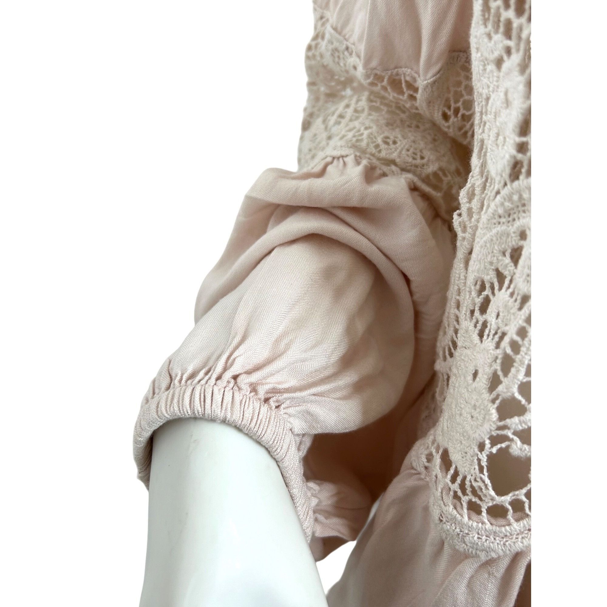 Free People Free People. Blouse S/P Pink, Lace Tassels Balloon Long Slee Size S / US 4 / IT 40 - 14 Thumbnail