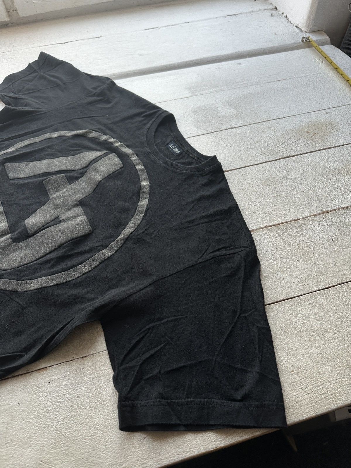 Armani 🚨Y2K Big Logo ARMANI JEANS T-shirt Avant Garde Size US L / EU 52-54 / 3 - 2 Thumbnail