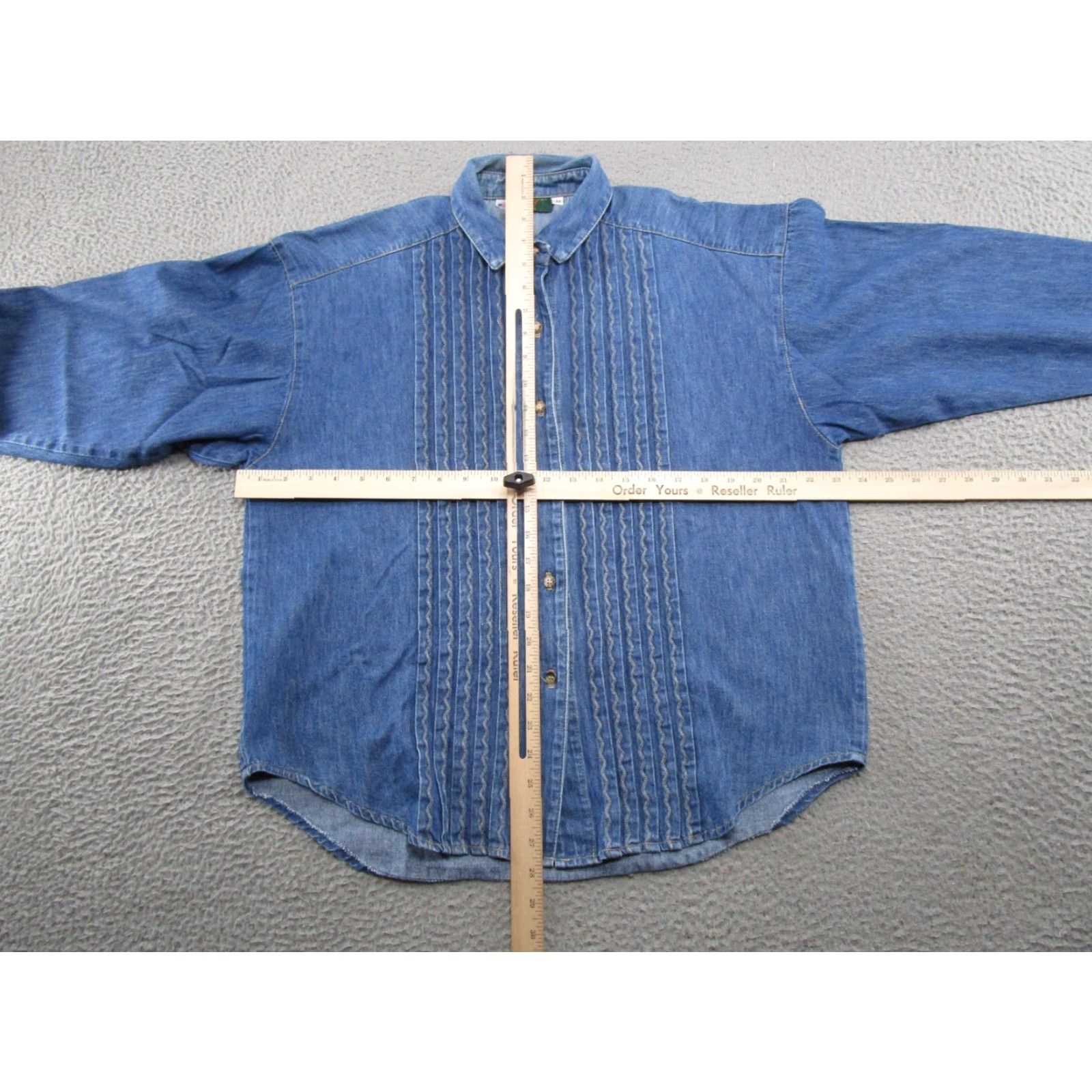 Denime VINTAGE Willowbend Denim Long Sleeve Shirt Women M USA Made Cotton 90s Embroidered Button-Up Casual Shirt Womens Size M / US 6-8 / IT 42-44 - 4 Thumbnail