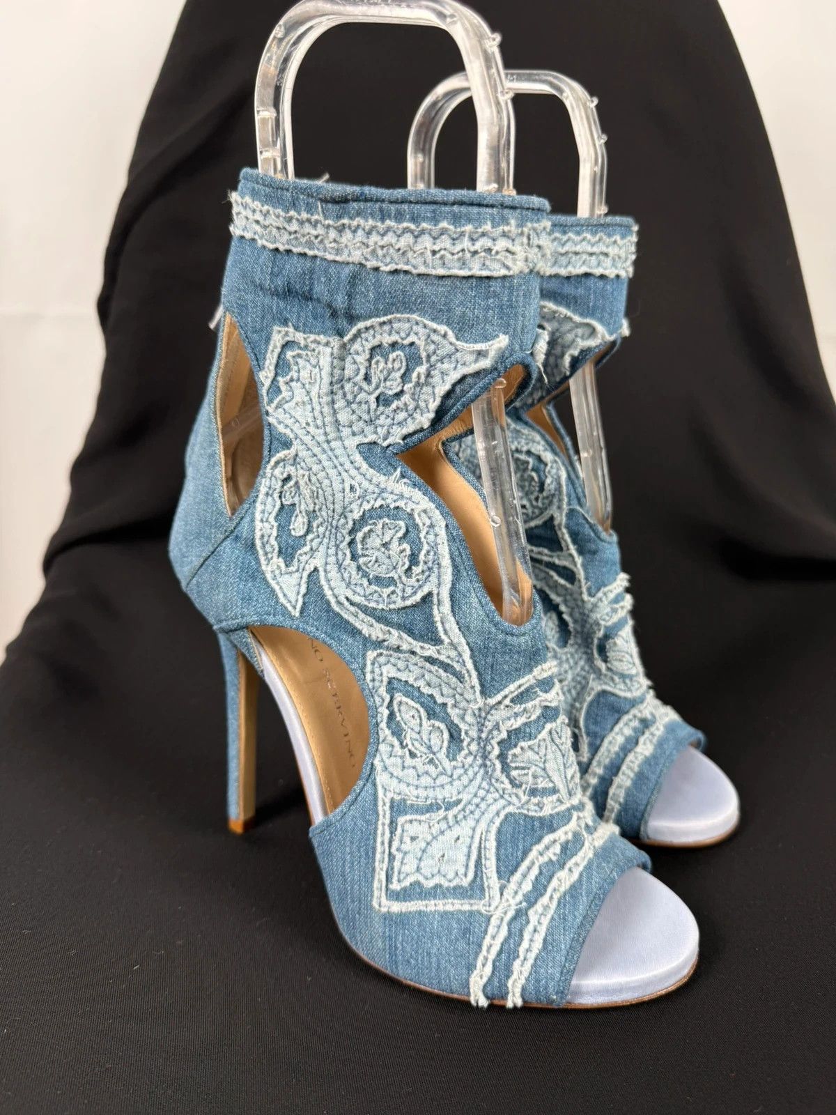 Ermanno Scervino Ermanno Scervino Denim Cloth Sandals Heels size 37 Size US 7 / IT 37 - 1 Thumbnail