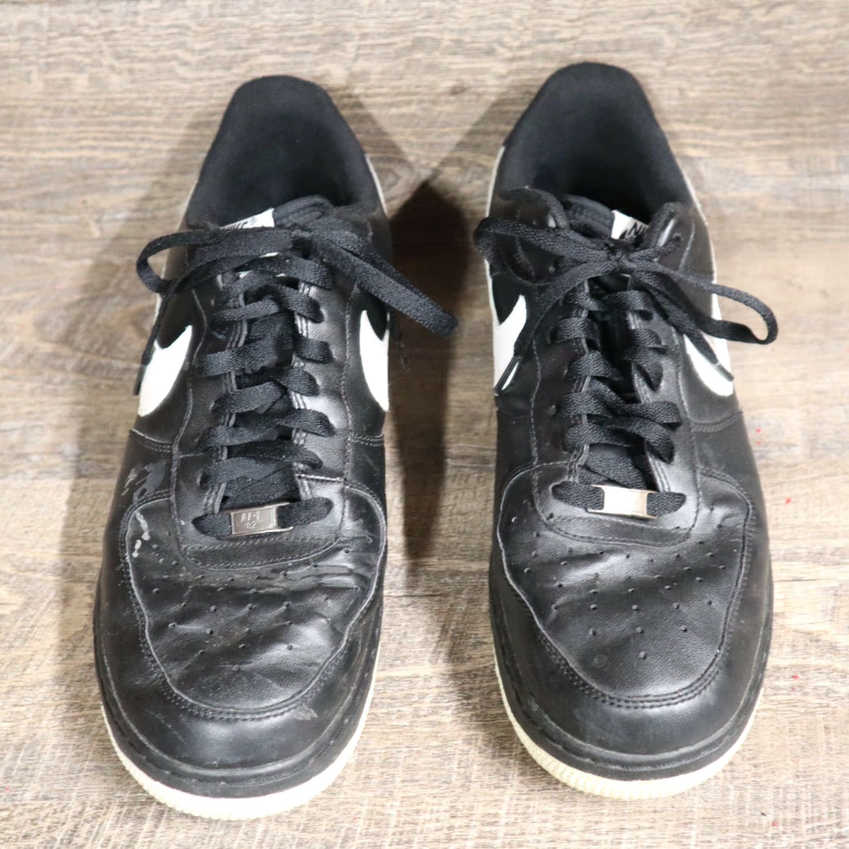 Nike Nike Air Force 1 Low Sneakers Mens Size 12 Black White 488298-008 Size US 12 / EU 45 - 2 Thumbnail