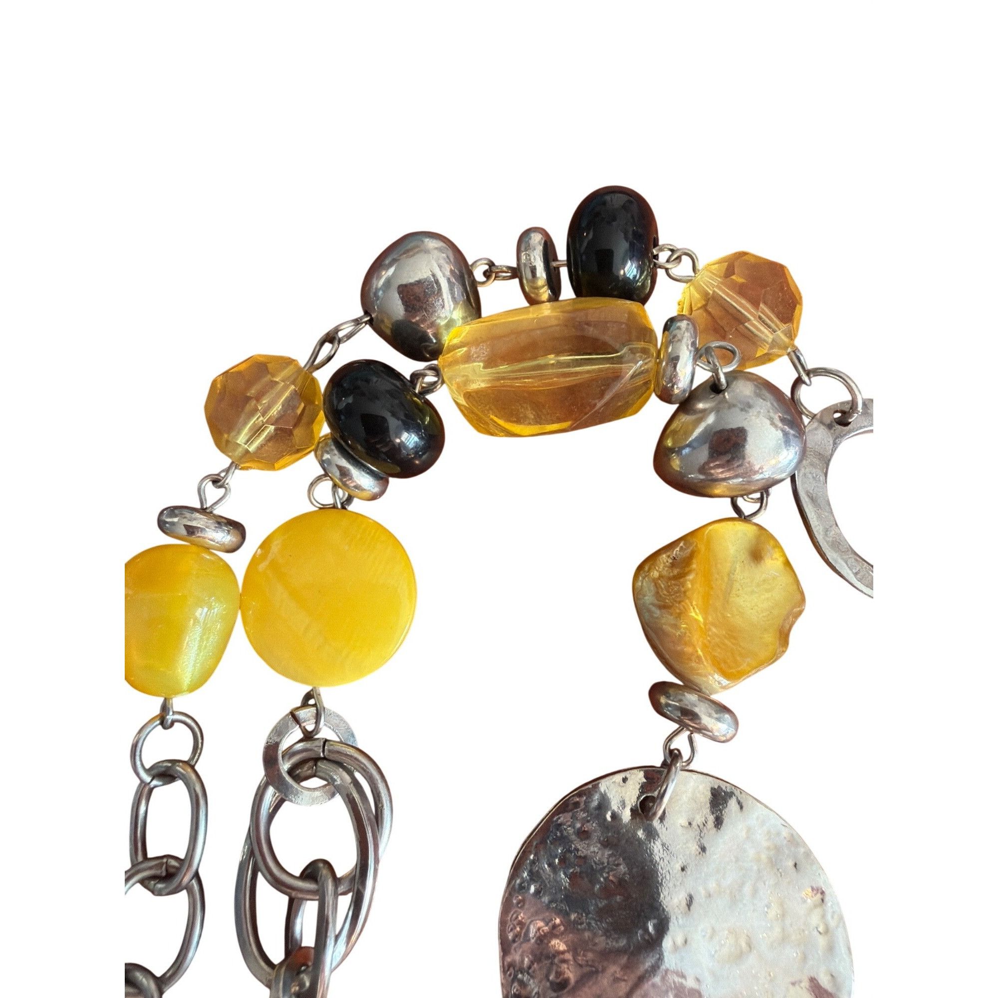 Other Ruby Rd Long Chunky Beaded Necklace Silver Tone Yellow Black Size ONE SIZE - 3 Thumbnail