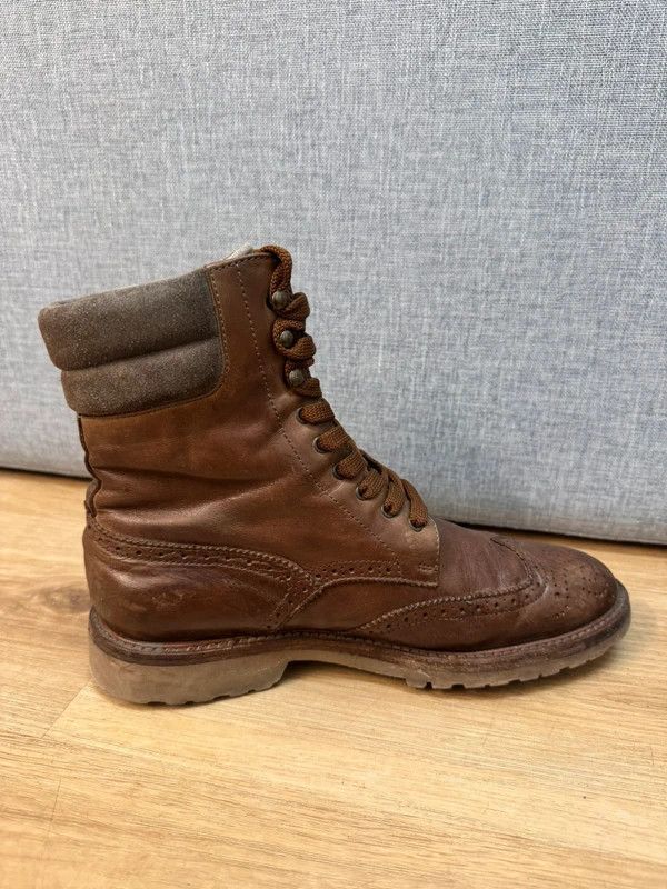 Brunello Cucinelli Brunello Cucinelli Leather Boots Brogue Oxford Vibram 38 Size US 8 / IT 38 - 4 Thumbnail