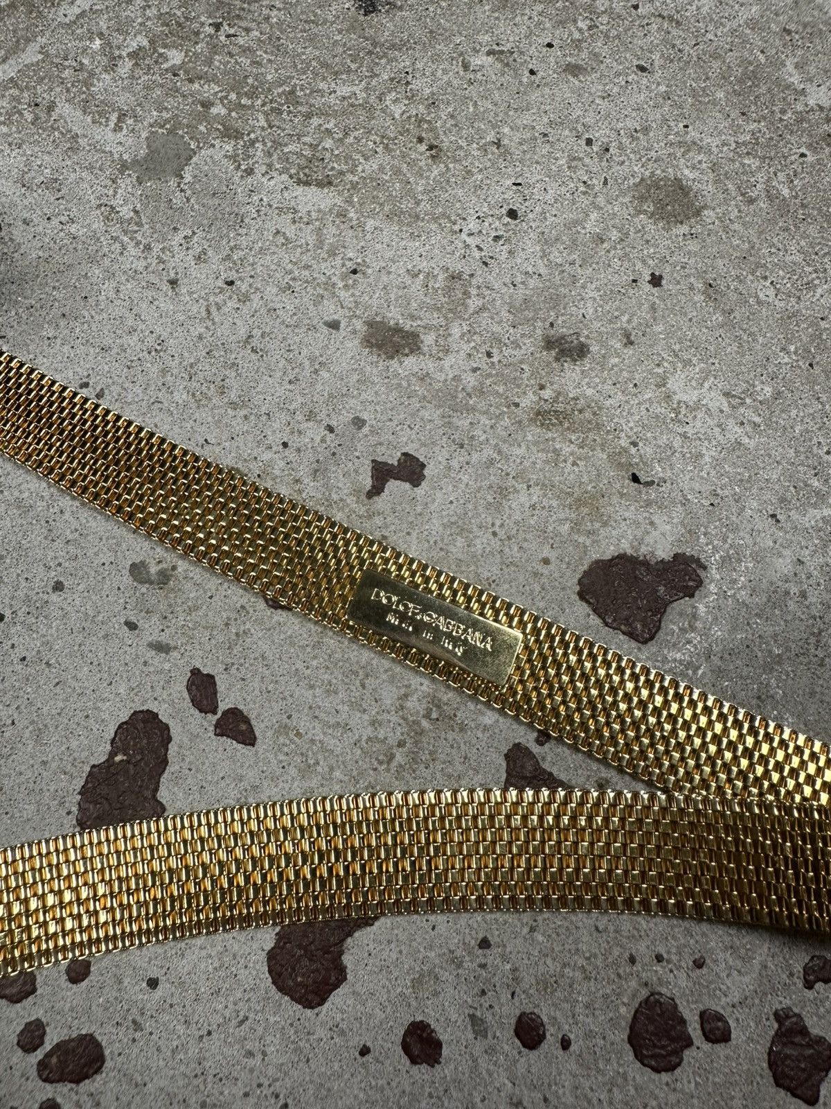 Dolce & Gabbana Dolce & Gabbana Gold Crystal Rhinestones Mesh Belt Size 36 - 7 Thumbnail