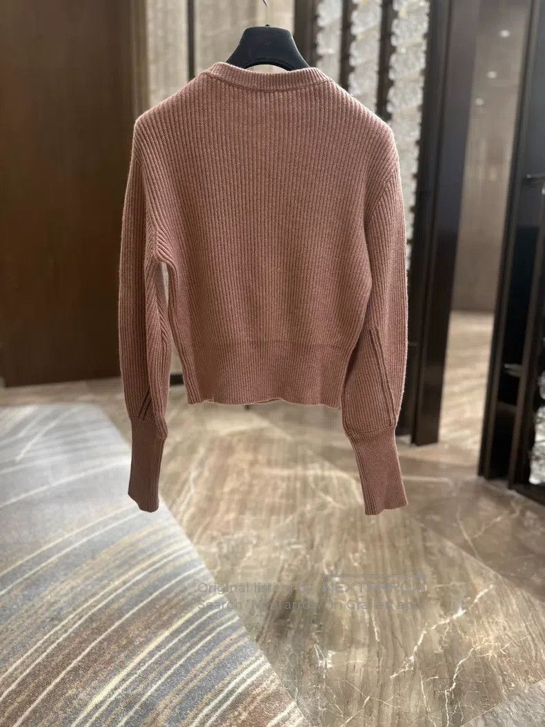 Brunello Cucinelli Brunello Cucinelli Pearly Beaded Cashmere Sweater, Pink Ve Size XXS / US 00 / IT 34 - 2 Thumbnail