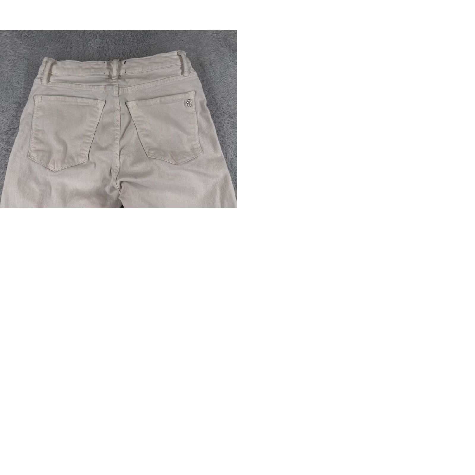 Vintage Black Orchid Jeans Womens Pants 28 White Denim Flared Distressed Raw Hem 24x29 Cotton Blend 5-Pocket Regular Button Zip Jeans Womens Size 28" / US 6 / IT 42 - 10 Thumbnail