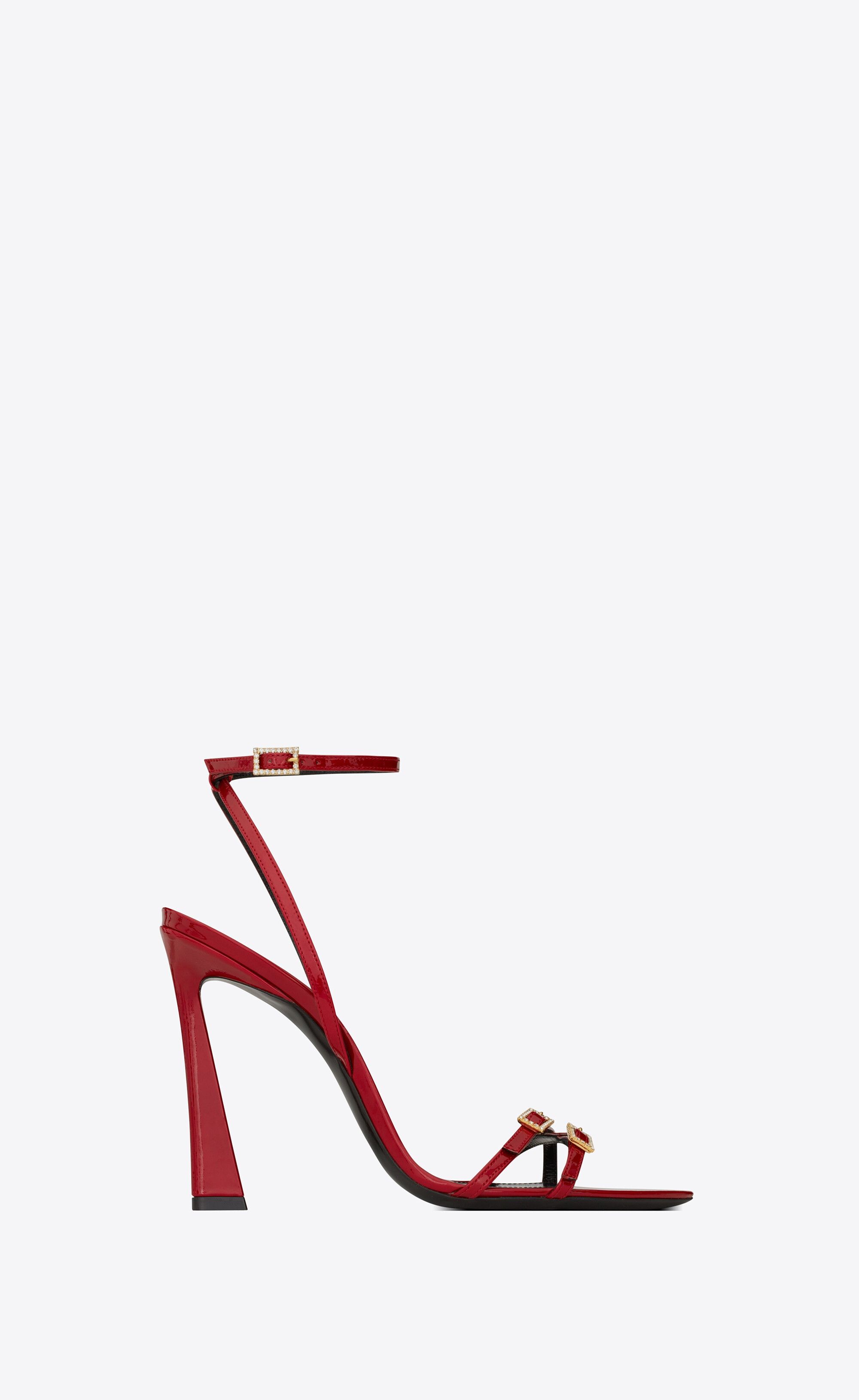 Saint Laurent Paris o1s1wg111224 Lila Sandals in Patent Leather in Red Size US 11 / IT 41 - 1 Thumbnail