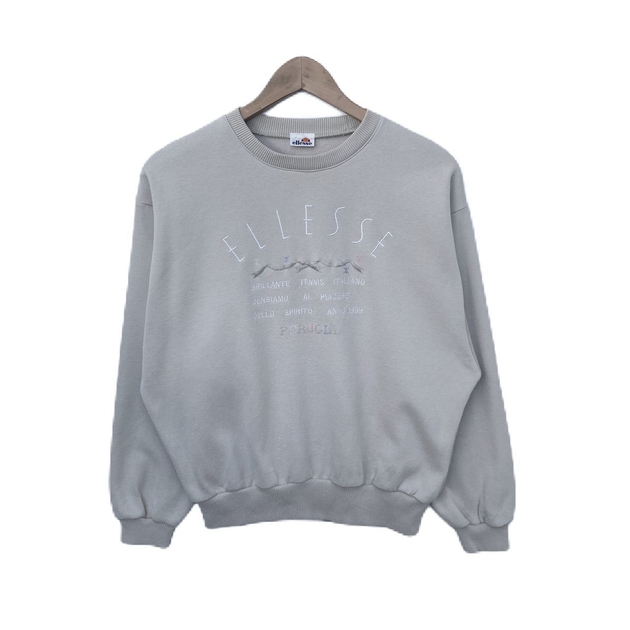 VINTAGE ELLESSE SWEATSHIRT CREAM BEIGE COLOUR MEDIUM