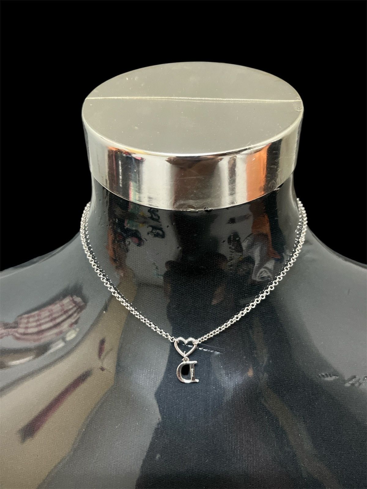 Dior Dior Heart Silver 925 and Crystal D Necklace Size ONE SIZE - 1 Thumbnail