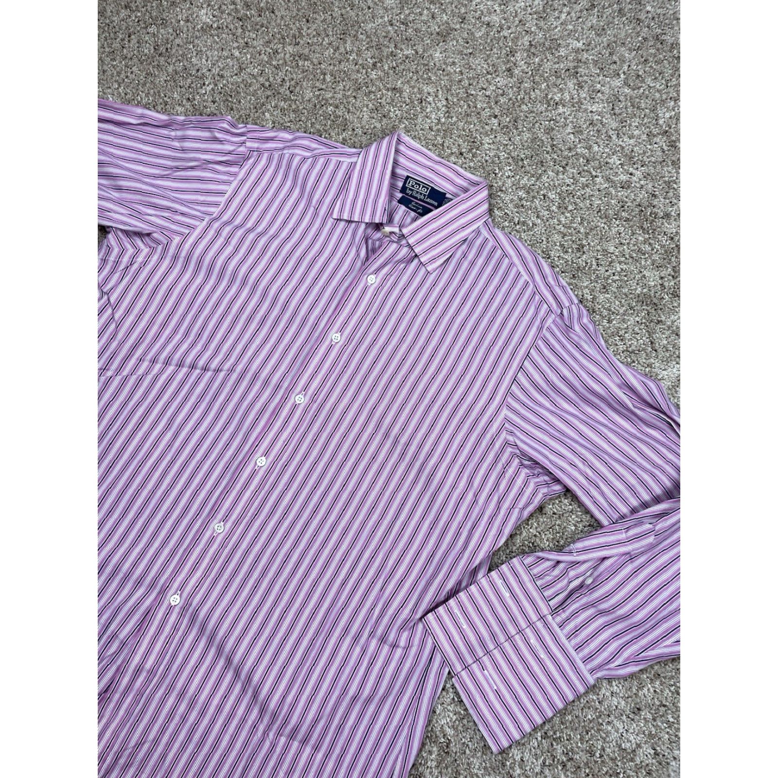 Polo Ralph Lauren VINTAGE Polo Ralph Lauren Shirt 16 1/2-34 Men Pink Curham Classic Fit Striped Size US XL / EU 56 / 4 - 2 Thumbnail