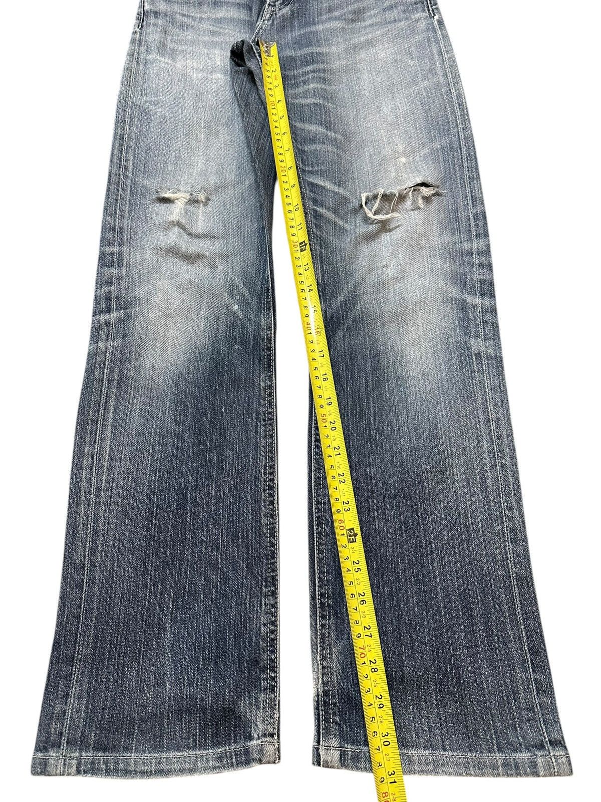 Evisu Vintage Japanese Uniqlo Blue Faded Wash Distress Style Jeans Size US 30 / EU 46 - 13 Thumbnail
