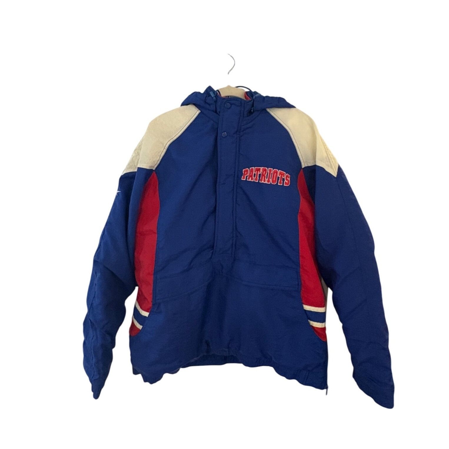 Reebok Vintage 90s Reebok New England Patriots 1/2 Zip NFL Puffer H Size US L / EU 52-54 / 3 - 1 Thumbnail