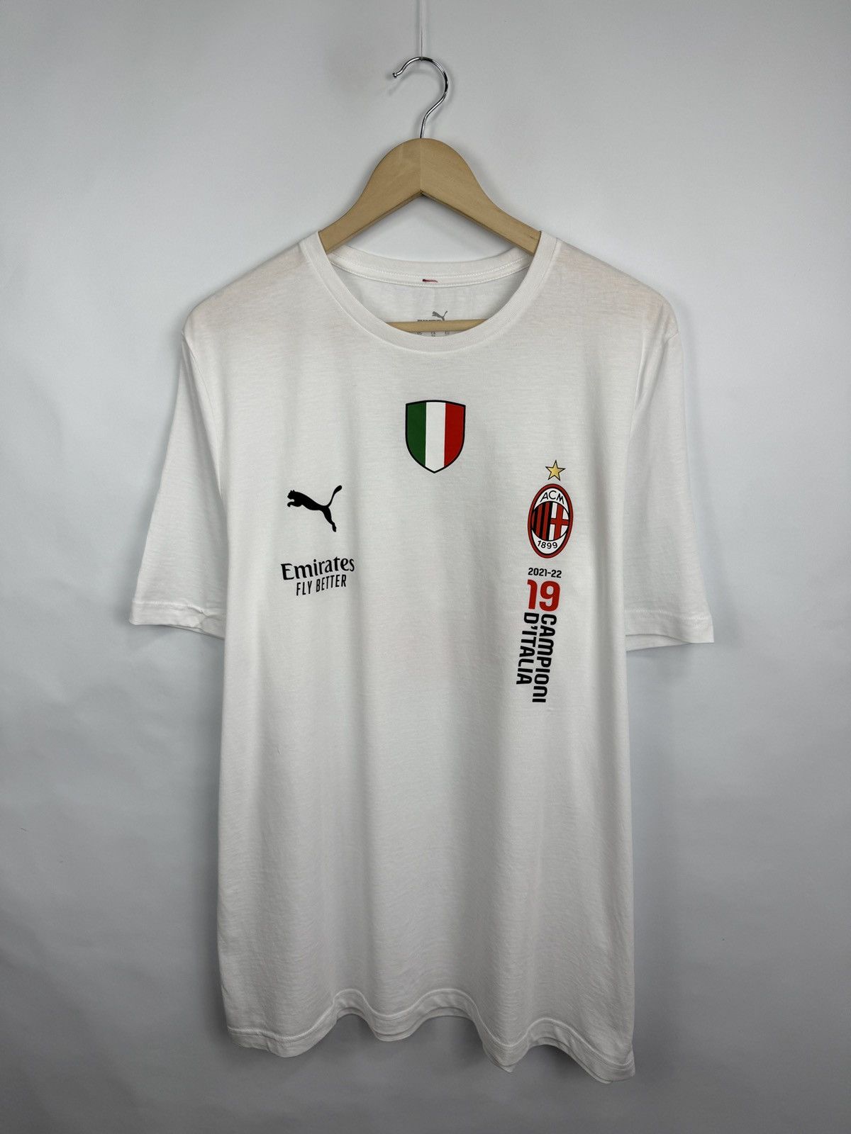 Puma 🇮🇹 Puma AC Milan 2021-22 Champions T Shirt Campioni D’Italia Size US XL / EU 56 / 4 - 3 Thumbnail