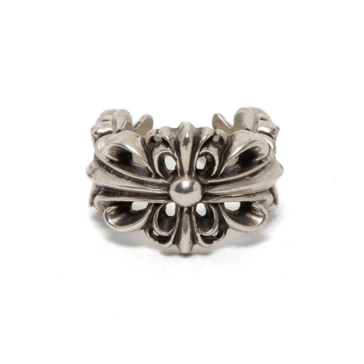 Chrome Hearts Double Floral Cross Ring (.925 Silver) Size ONE SIZE - 1 Thumbnail