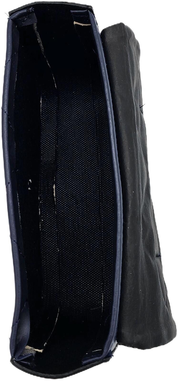 Unknown London Quilted Navy Blue Handbag with Silver Hardware and Detailing Size ONE SIZE - 7 Thumbnail