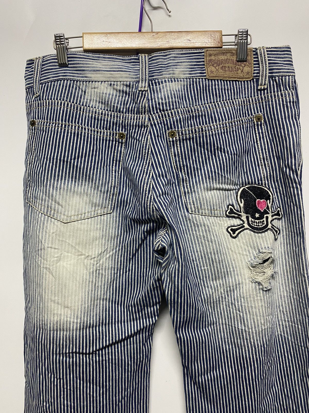 Japanese Brand Japanese Distressed Stripes Printed Original Jeans Pants Size US 36 / EU 52 - 5 Thumbnail
