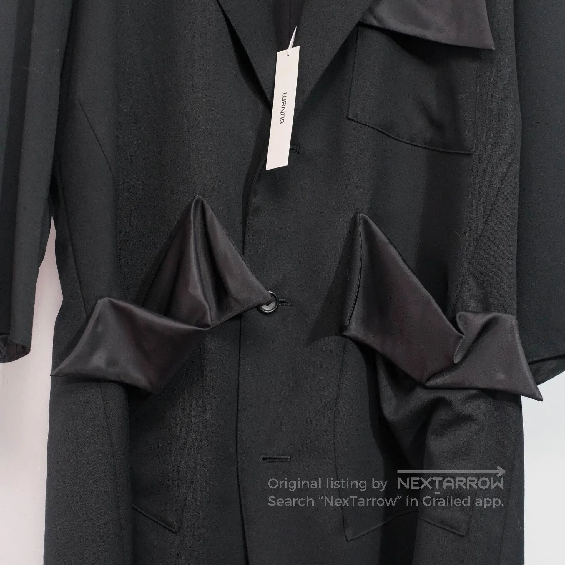 Sulvam Stylish Black Coat by Sulvam. Size US M / EU 48-50 / 2 - 2 Thumbnail