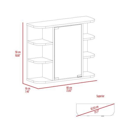 Designer × Homemade Valdez Medicine Cabinet With Six Shelves, Mirror Cabinet Size US L / EU 52-54 / 3 - 6 Thumbnail