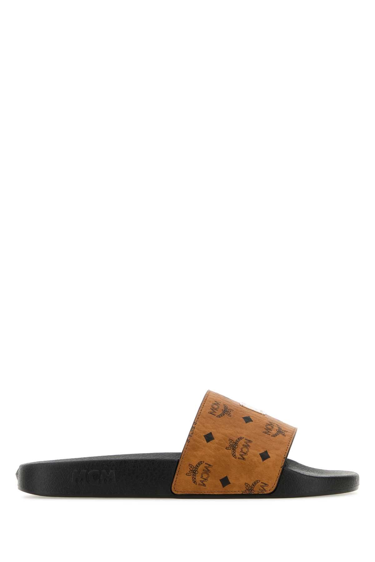image of MCM Printed Canvas Slippers, Women's (Size 6)