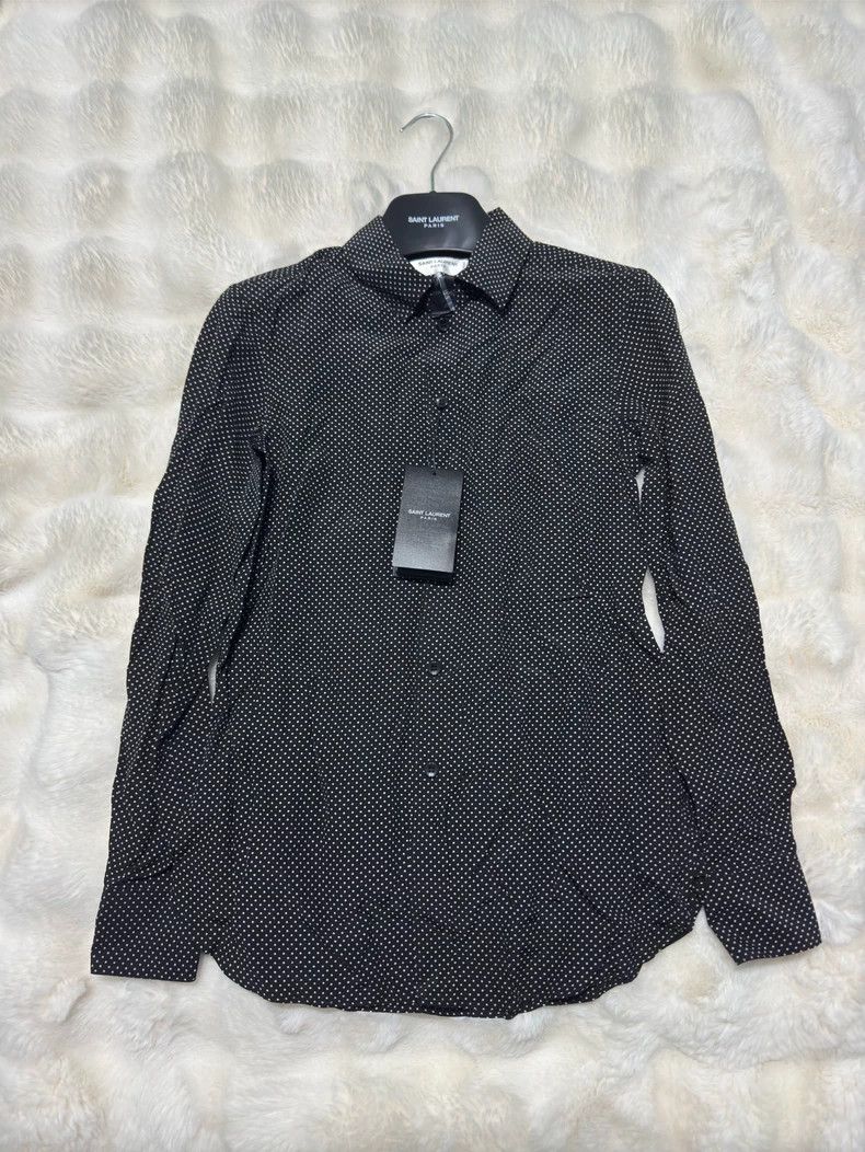 Yves Saint Laurent Saint Laurent Polka Dot Silk Shirt Size US M / EU 48-50 / 2 - 1 Thumbnail