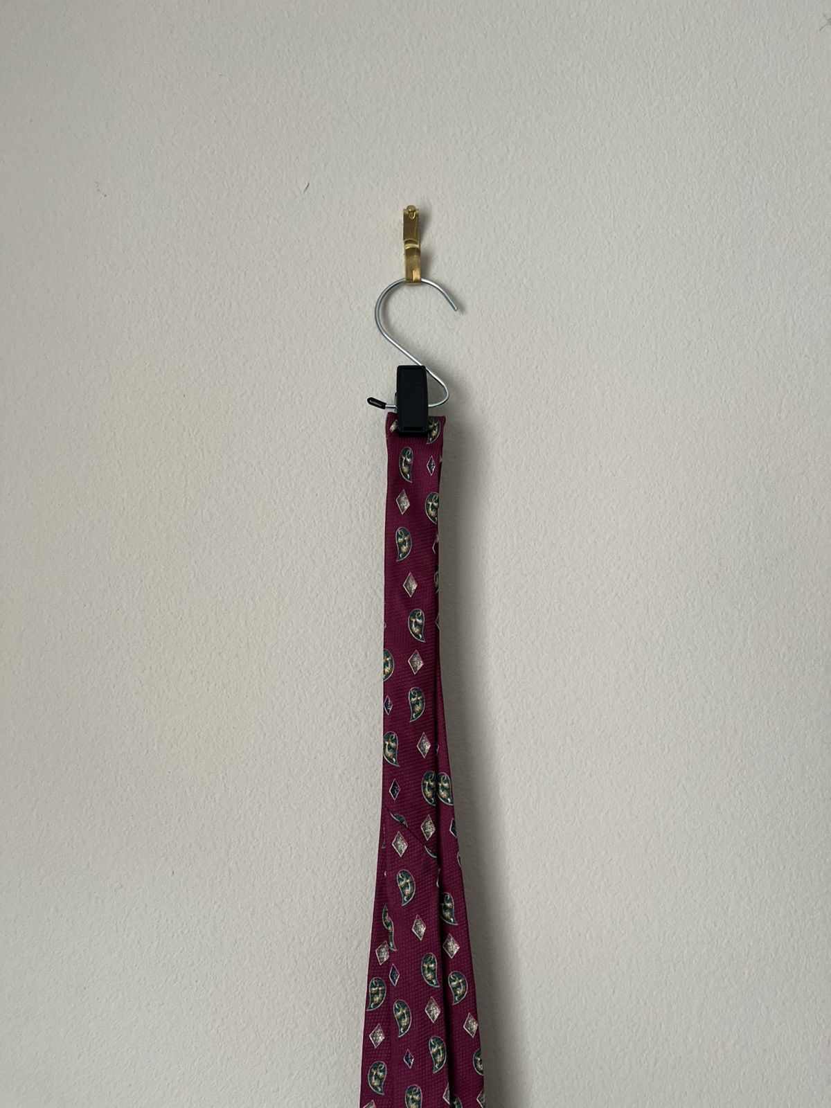 Burberry Vintage Burberrys of London Tie Burgundy & Geometric Print Size ONE SIZE - 8 Thumbnail
