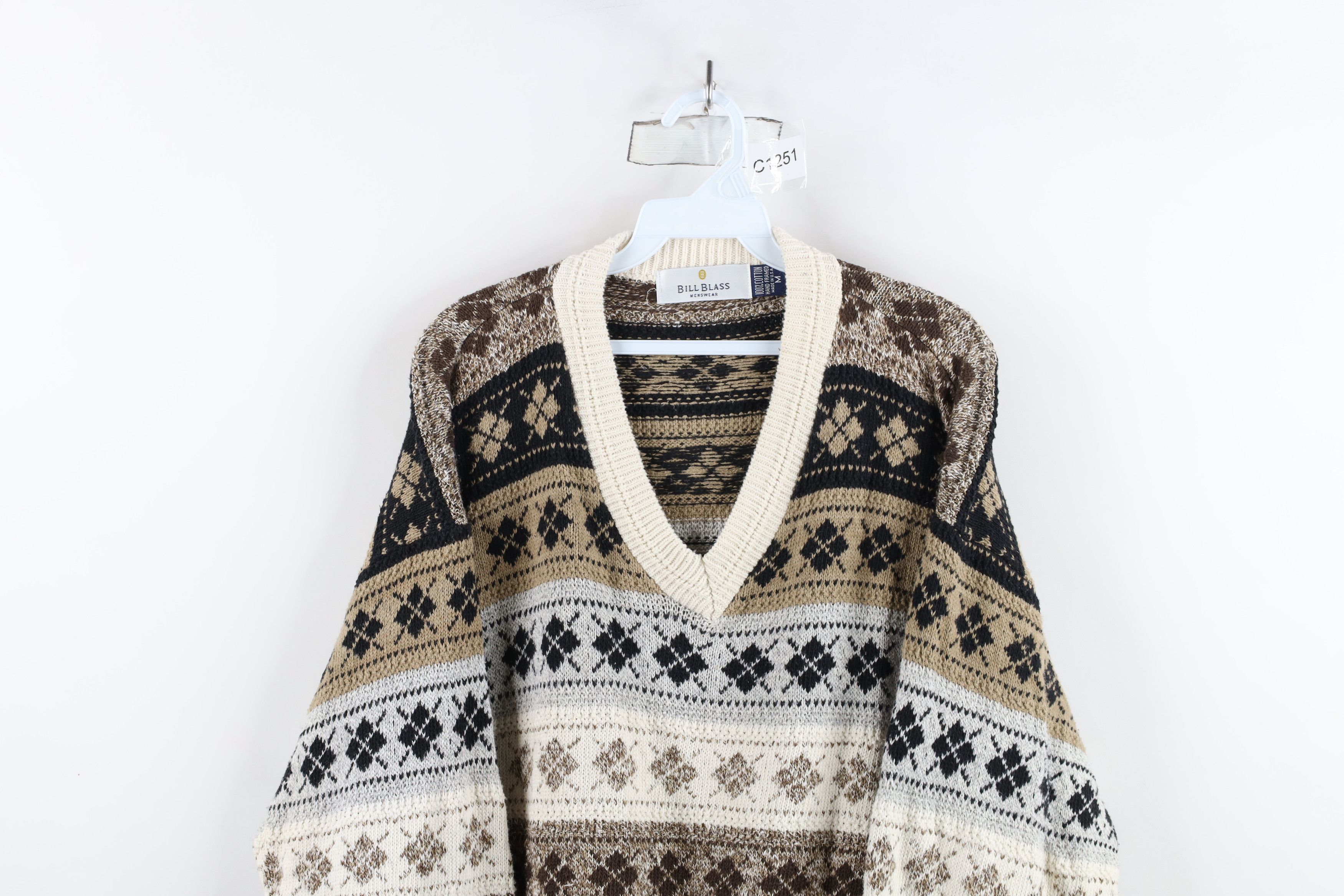 Vintage Vintage 90s Streetwear Knit Fair Isle Argyle Sweater USA Size US M / EU 48-50 / 2 - 2 Thumbnail