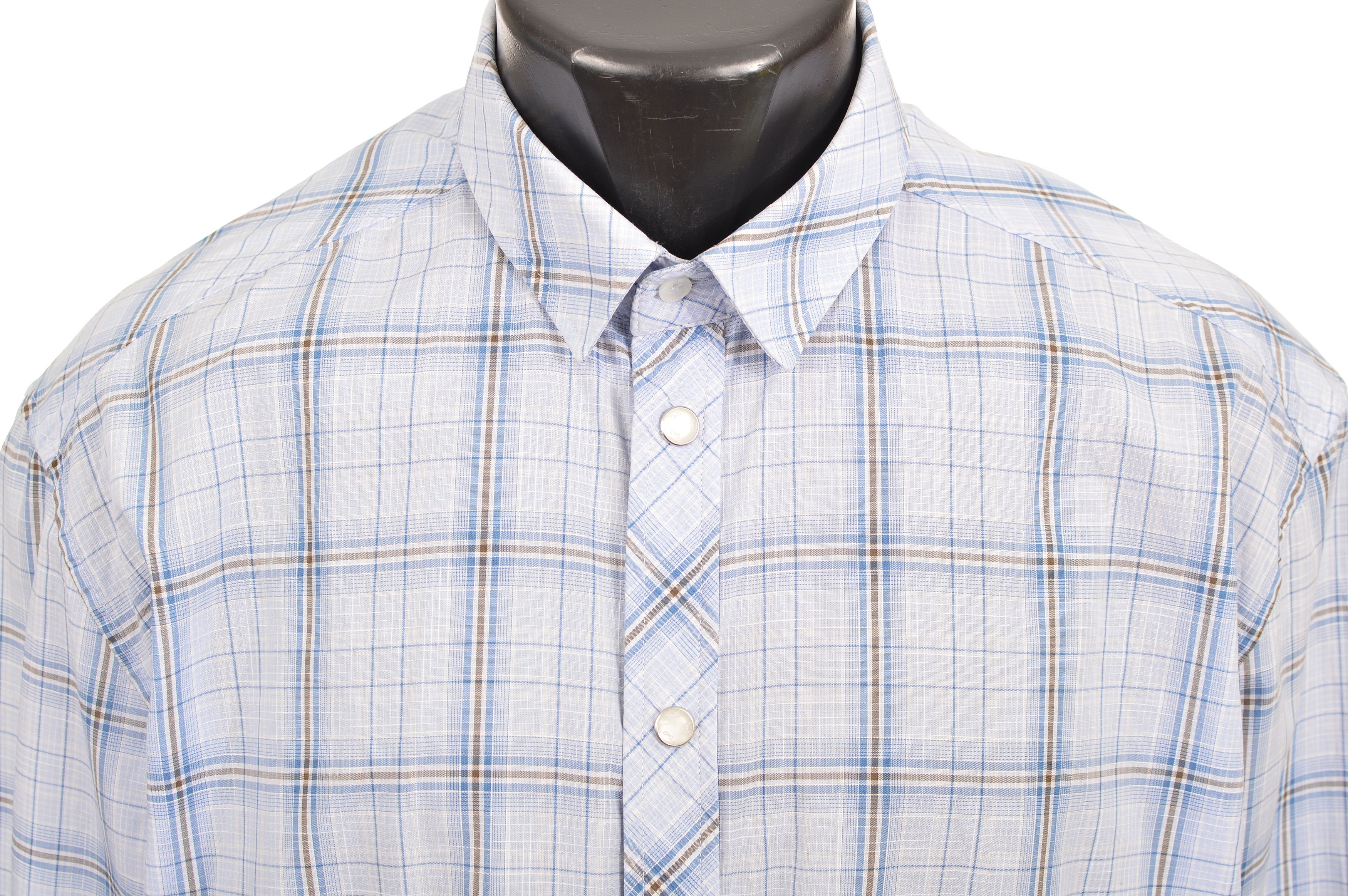 Dolce & Gabbana Vintage Dolce Gabbana Blue Check Cotton Dress Shirt Size 42S - 2 Thumbnail