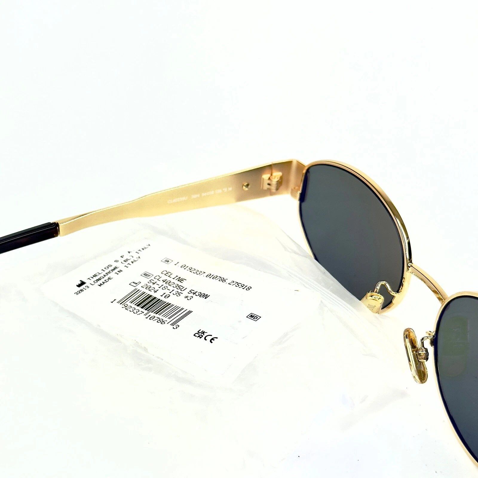 Celine CELINE CL40235U 40235 METAL TRIOMPHE Oval Sunglasses 30N Size ONE SIZE - 6 Thumbnail