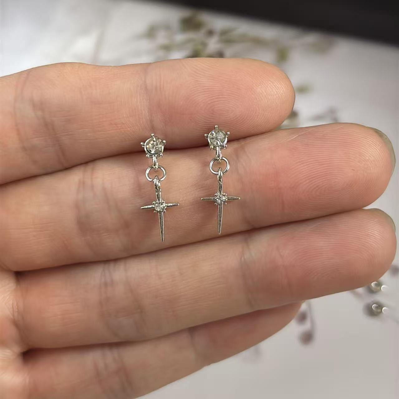 Other CZ Cross Dangle Drop Earrings for Men Women Hip Hop Unisex Size ONE SIZE - 6 Thumbnail