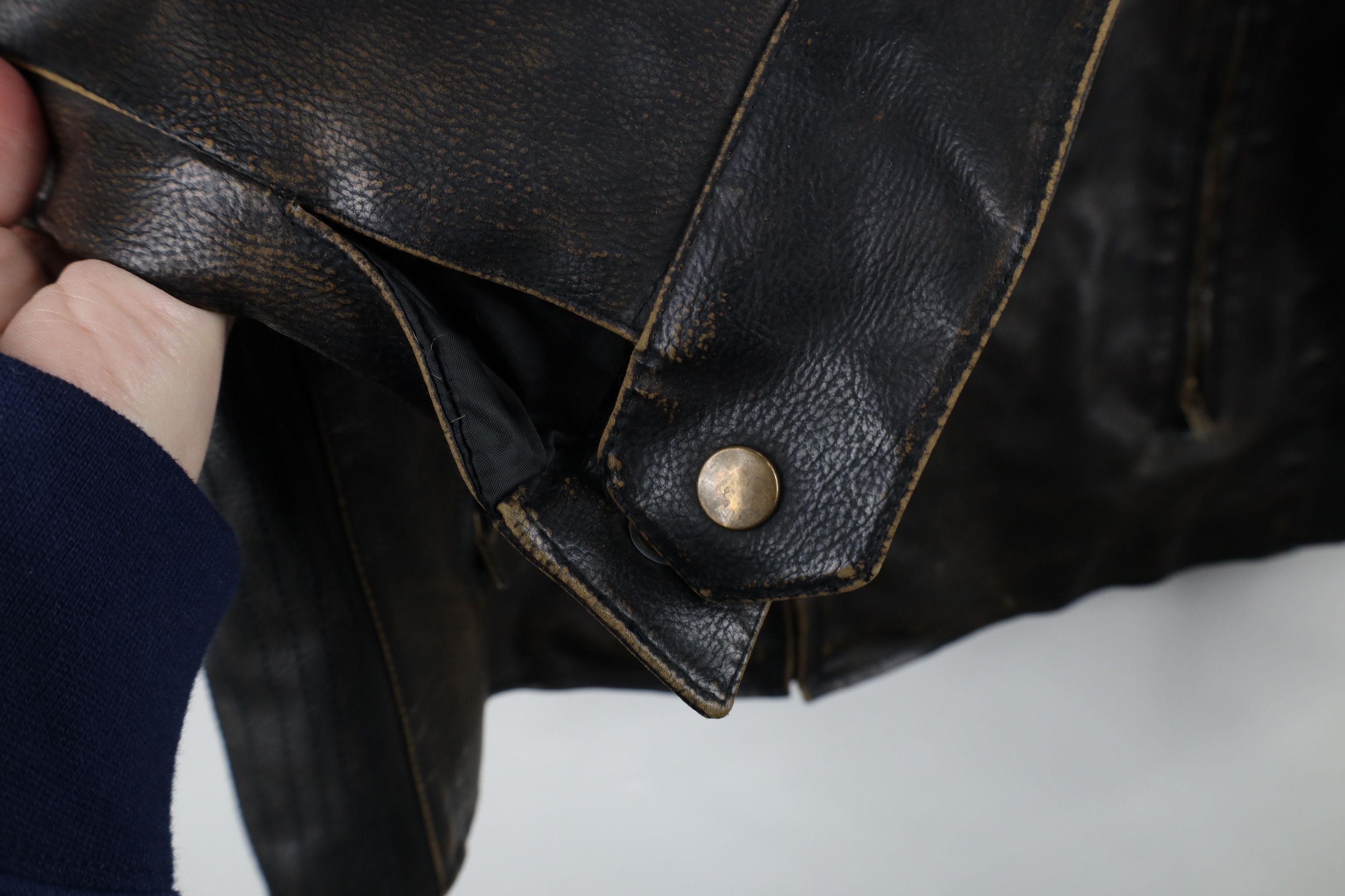 Vintage Vintage 90s Y2K Streetwear Faux Leather Quilted Moto Jacket Size US L / EU 52-54 / 3 - 6 Thumbnail