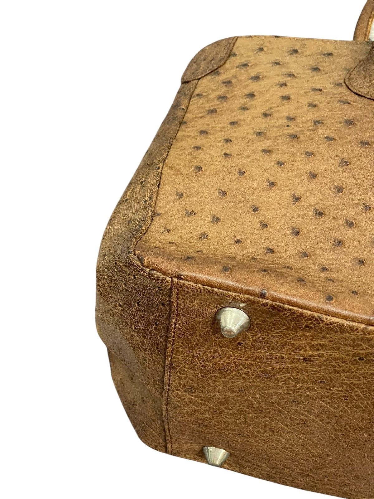 Genuine Leather Full Leather Ostritch Patina Vtg Unknown Tote Bag 2🟩0 Size ONE SIZE - 6 Thumbnail