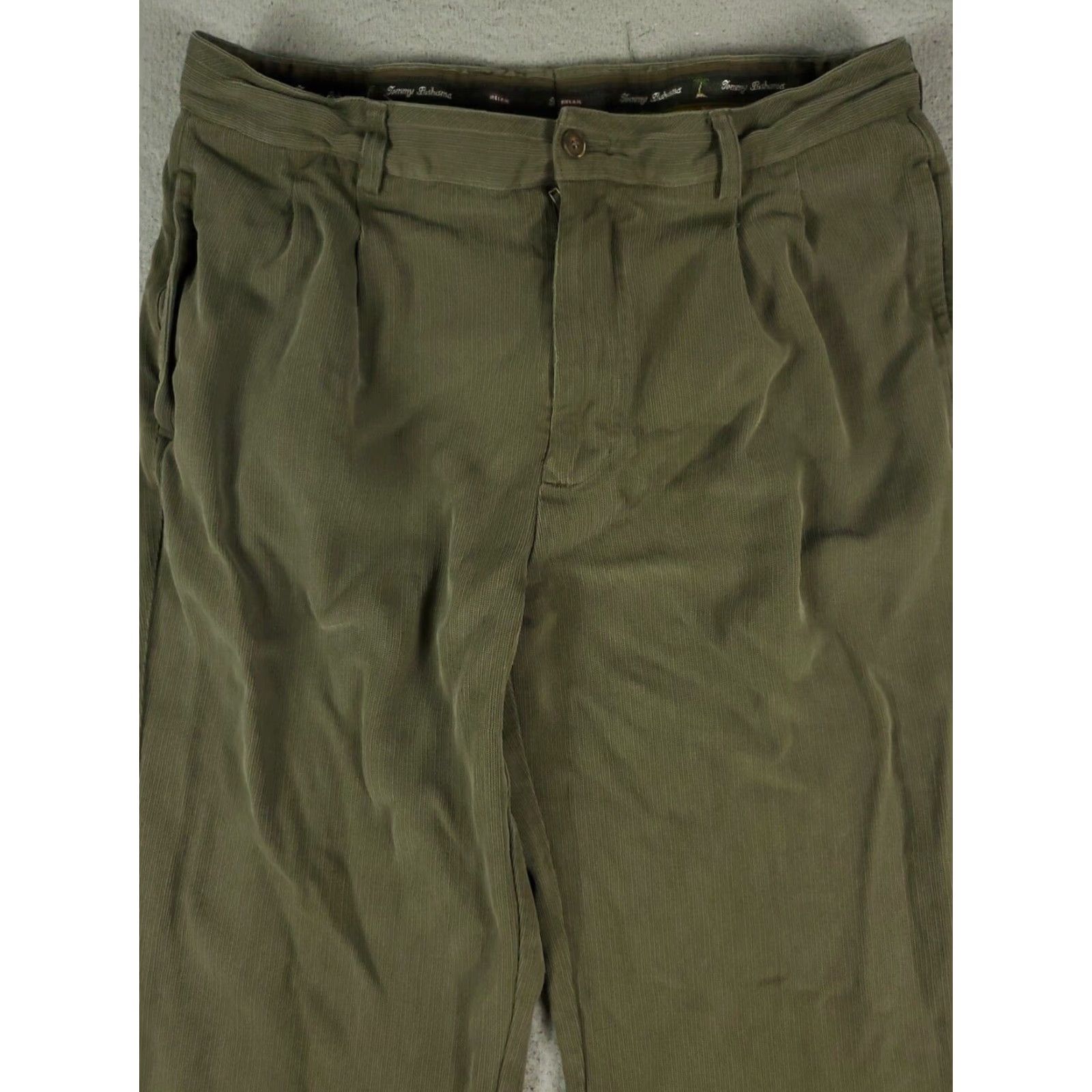 Tommy Bahama VINTAGE Tommy Bahama Pants Mens Regular Size 35 Green Silk Pleated Chino Trousers Size US 35 - 2 Thumbnail