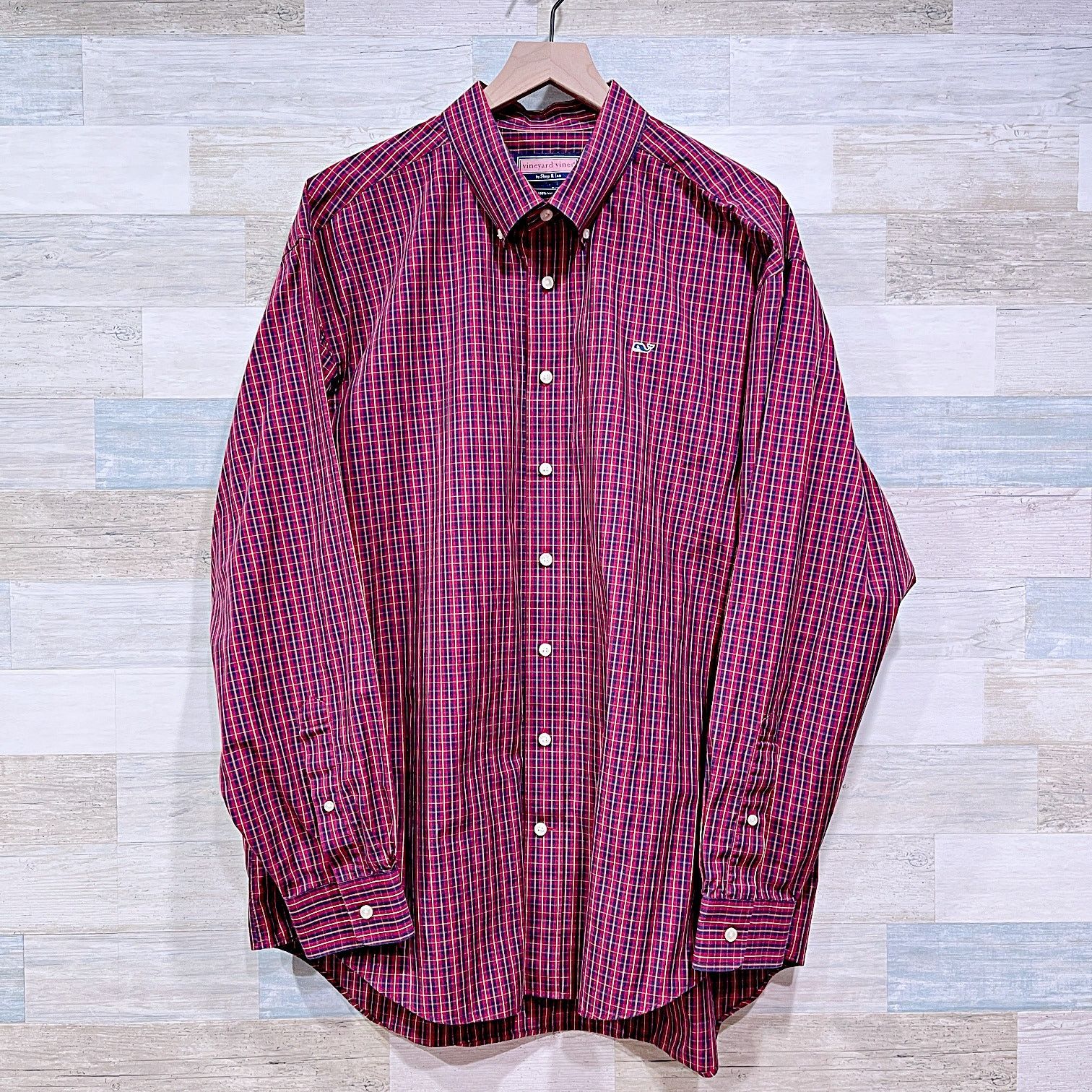 Vineyard Vines Vineyard Vines Oxford Whale Shirt Red Blue Plaid Mens XL Size US XL / EU 56 / 4 - 1 Thumbnail