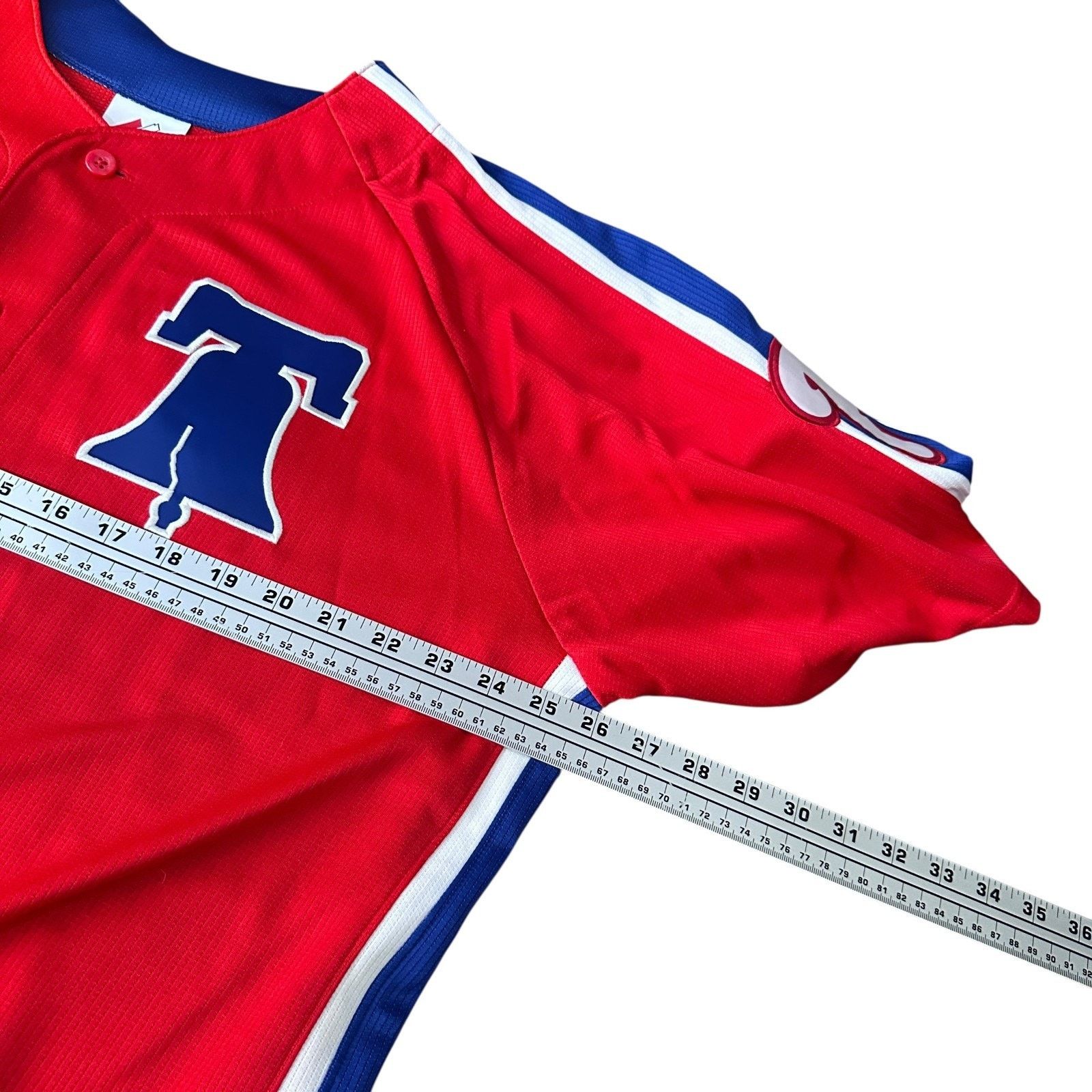Majestic Majestic Philadelphia Phillies Jersey Mens XL Red Blue White Size US XL / EU 56 / 4 - 7 Thumbnail